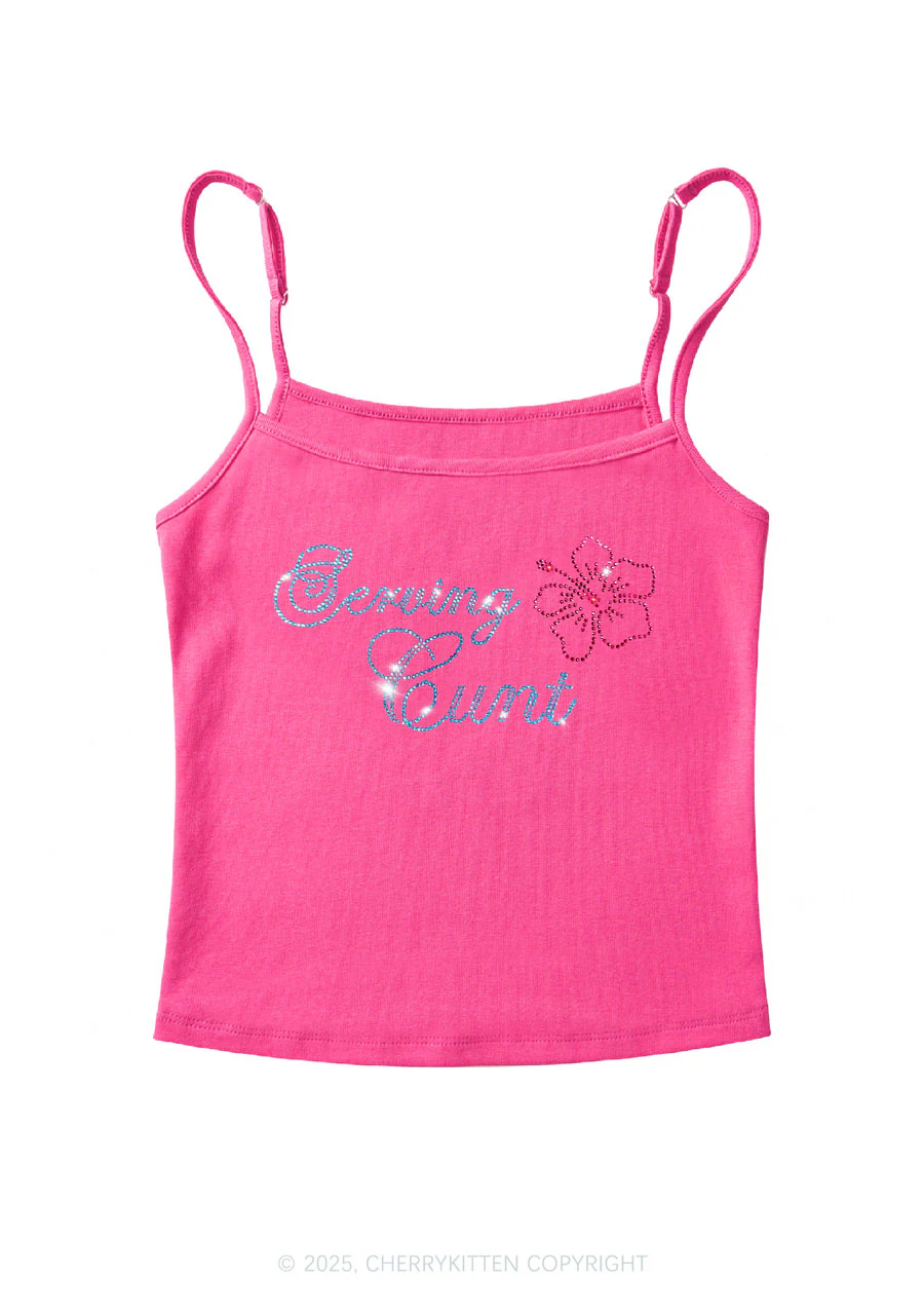 Rhinestone Serving Cxxt Y2K Spaghetti Strap Cami Cherrykitten - Image 4