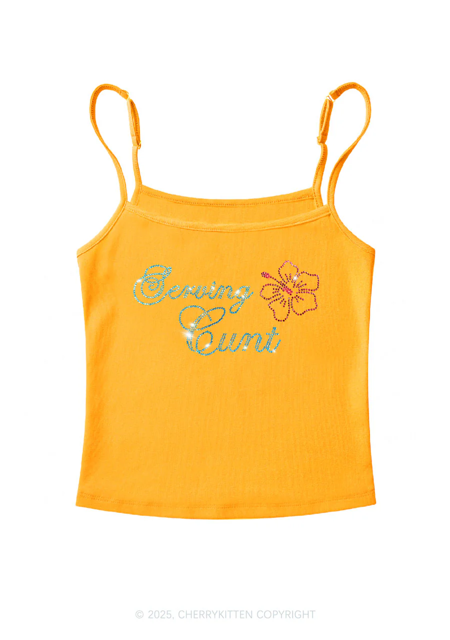 Rhinestone Serving Cxxt Y2K Spaghetti Strap Cami Cherrykitten - Image 5