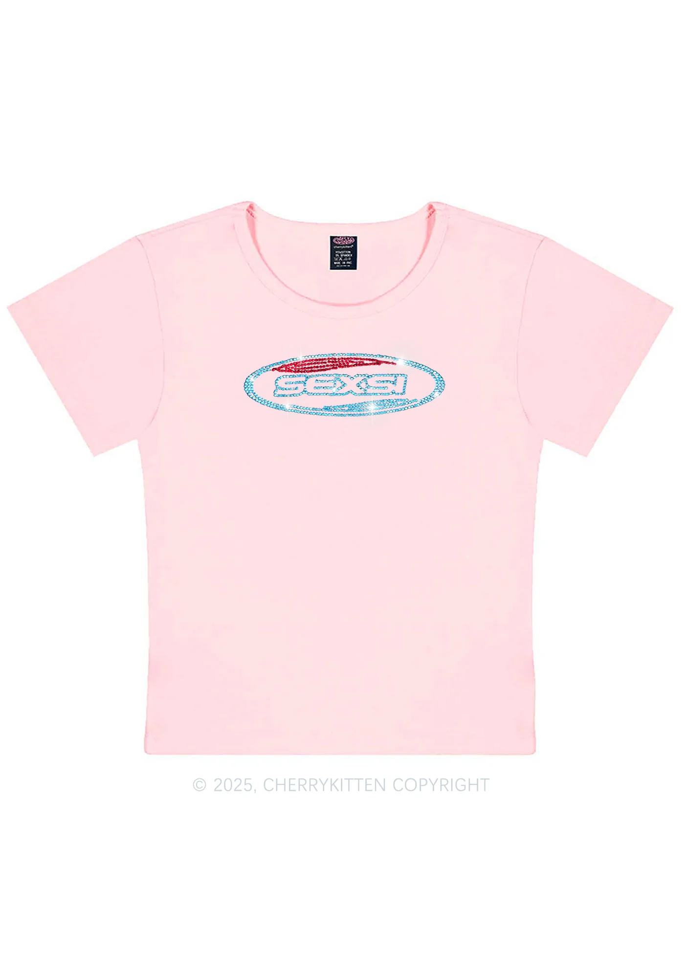 Rhinestone Sexsi Slogan Y2K Baby Tee Cherrykitten - Image 10