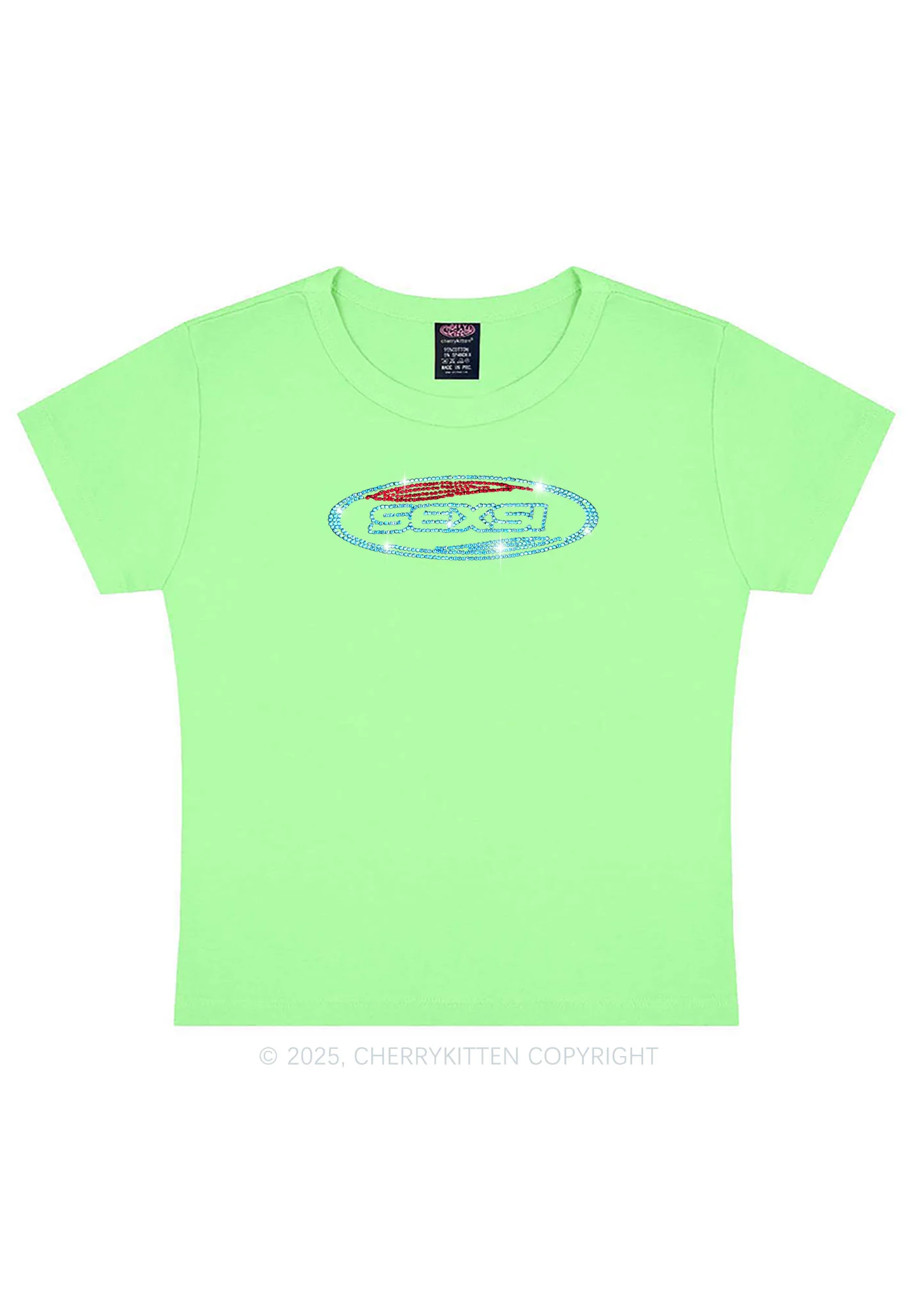 Rhinestone Sexsi Slogan Y2K Baby Tee Cherrykitten - Image 11