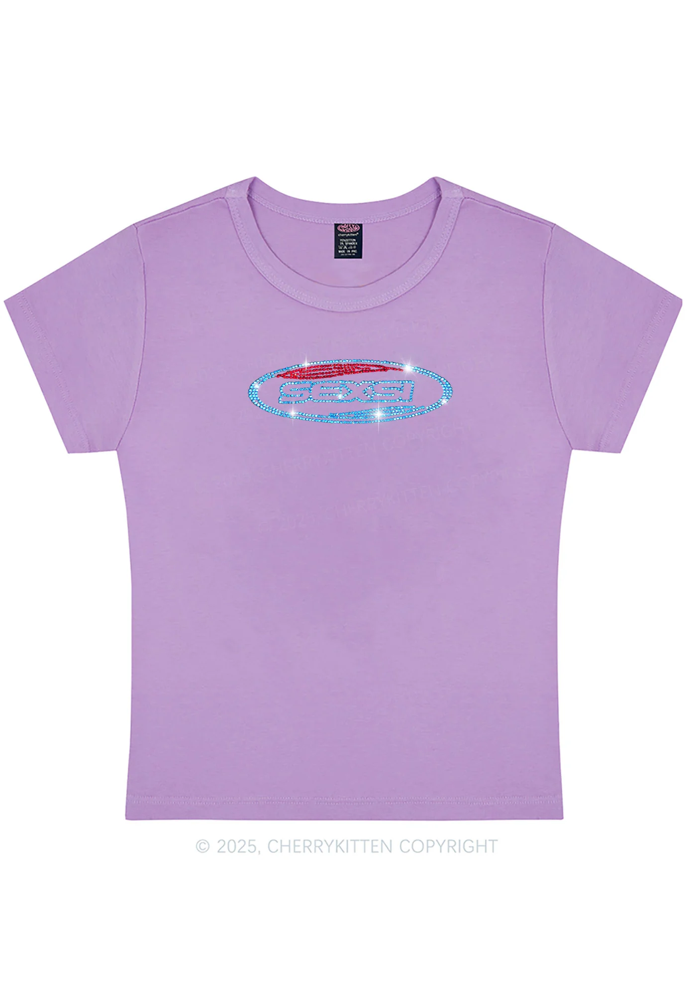Rhinestone Sexsi Slogan Y2K Baby Tee Cherrykitten - Image 5
