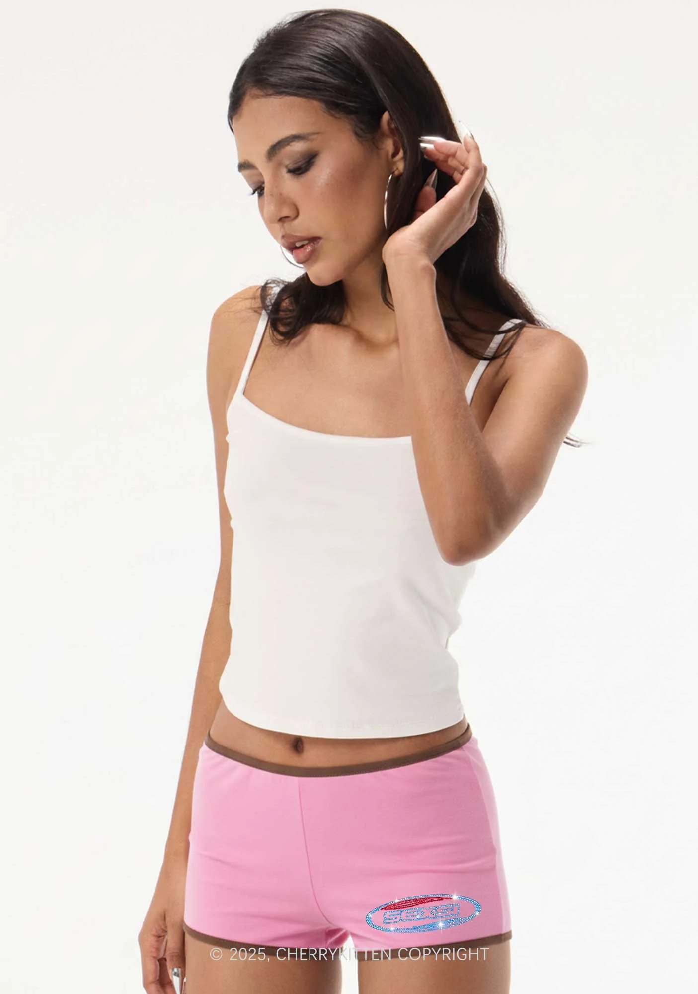 Rhinestone Sexsi Slogan Y2K Booty Shorts Cherrykitten - Image 2