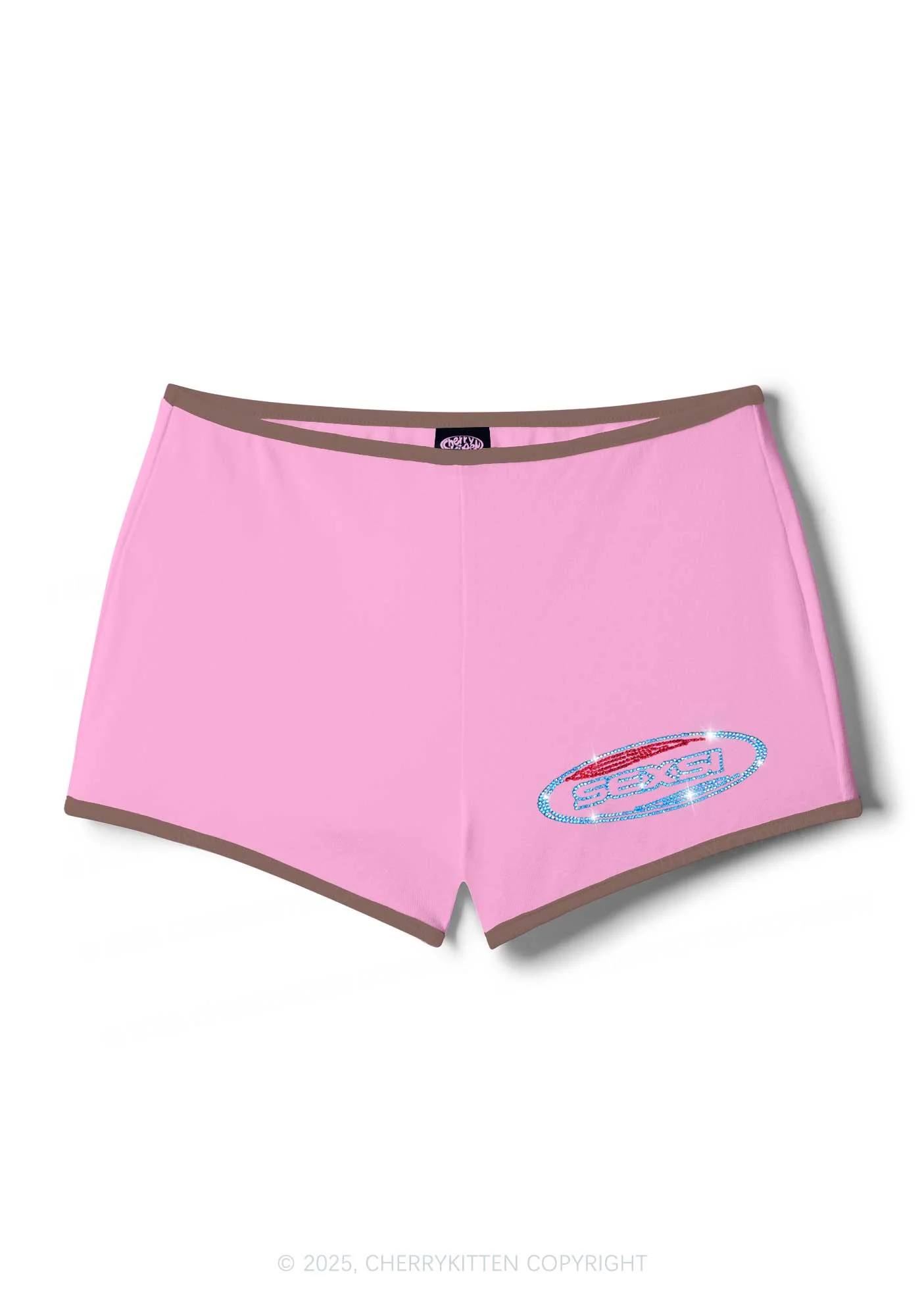 Rhinestone Sexsi Slogan Y2K Booty Shorts Cherrykitten - Image 6
