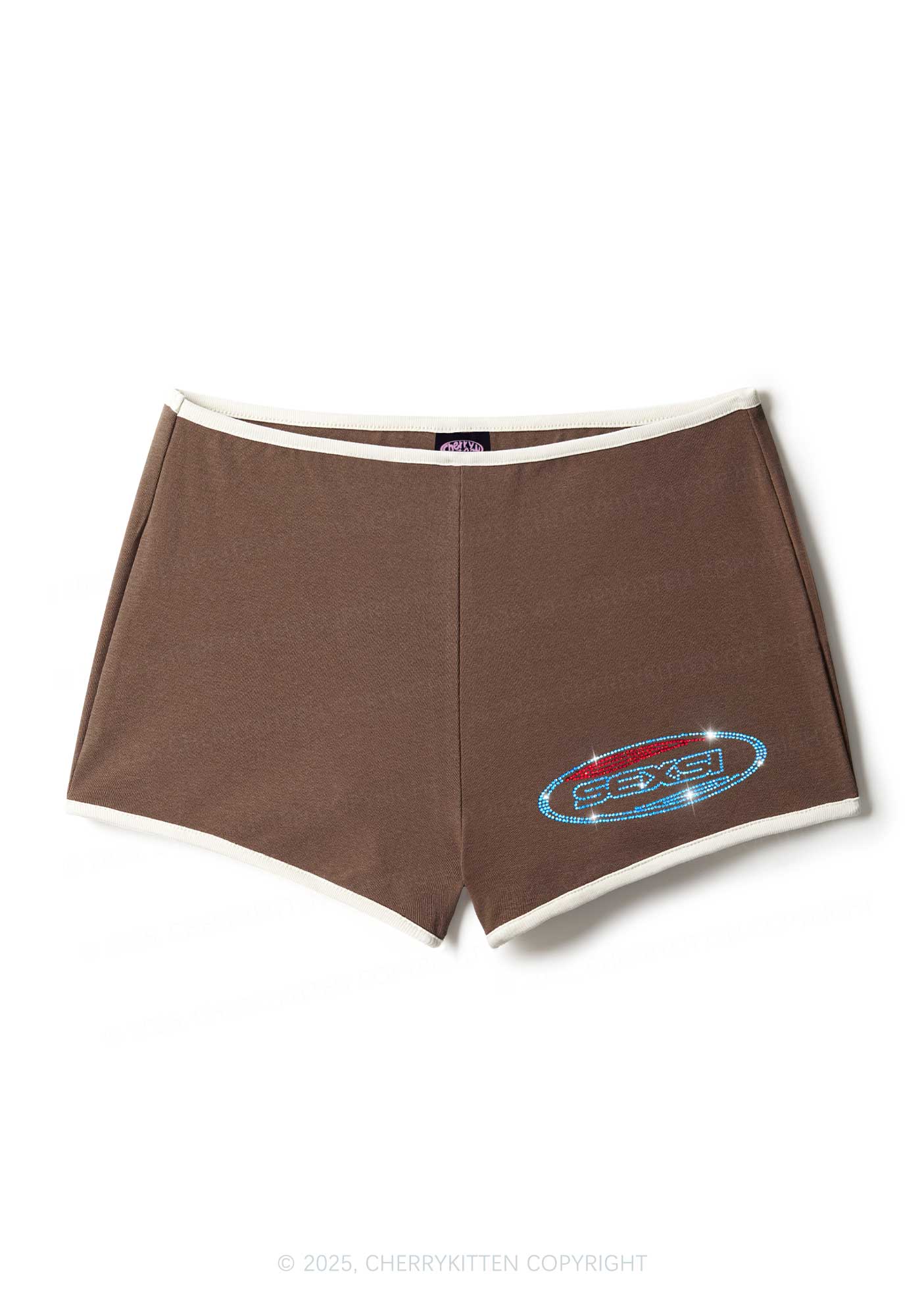 Rhinestone Sexsi Slogan Y2K Booty Shorts Cherrykitten - Image 7
