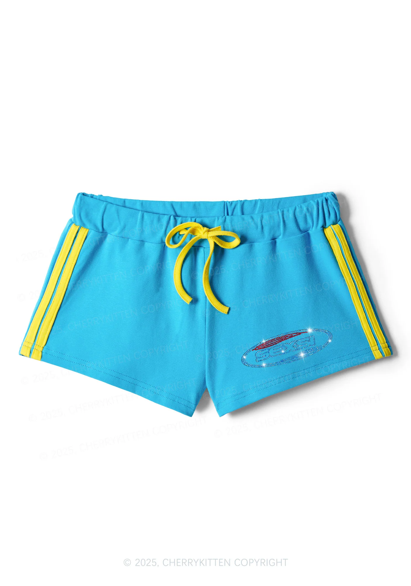 Rhinestone Sexsi Slogan Y2K Drawstring Mini Shorts Cherrykitten - Image 5