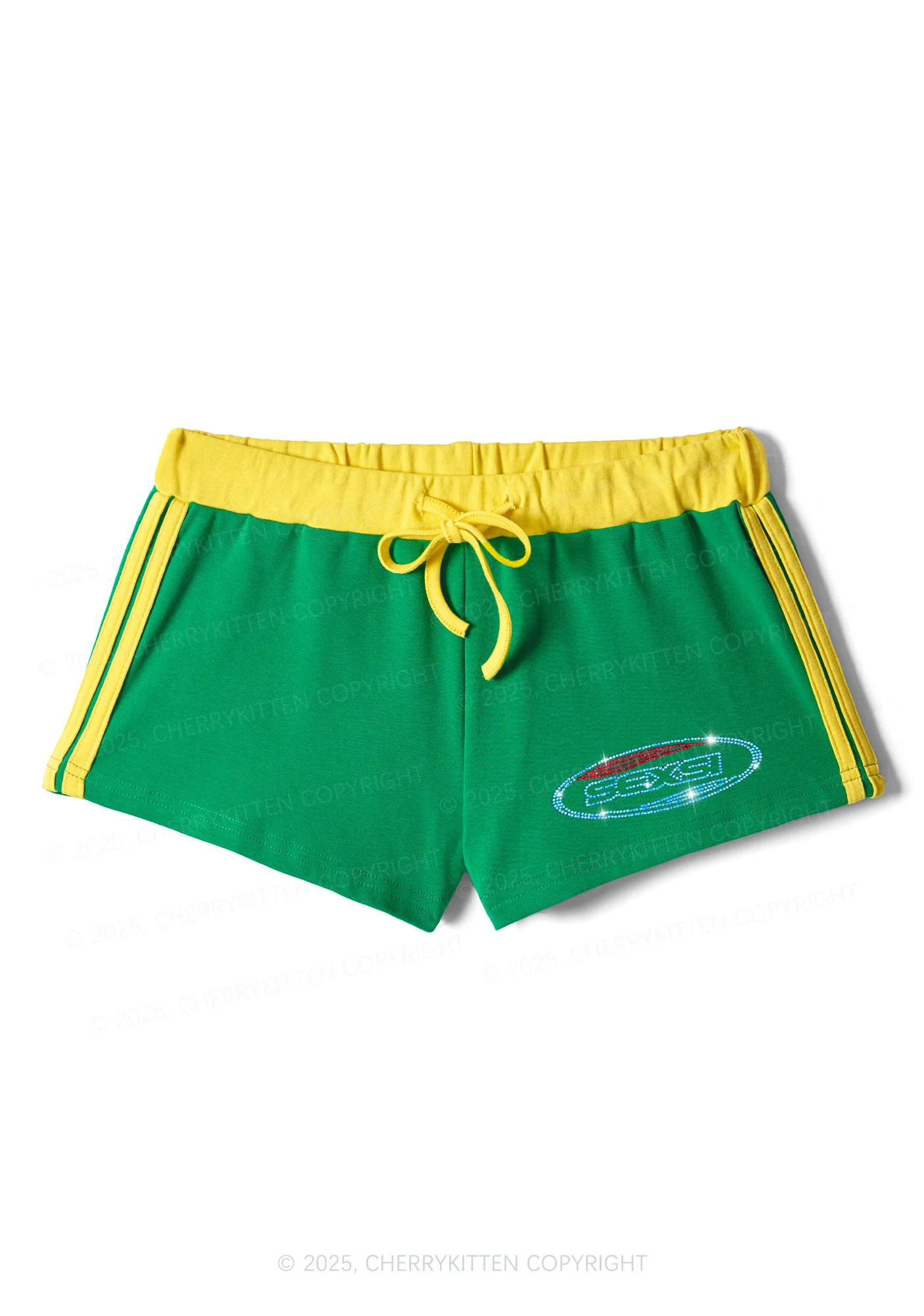 Rhinestone Sexsi Slogan Y2K Drawstring Mini Shorts Cherrykitten - Image 6
