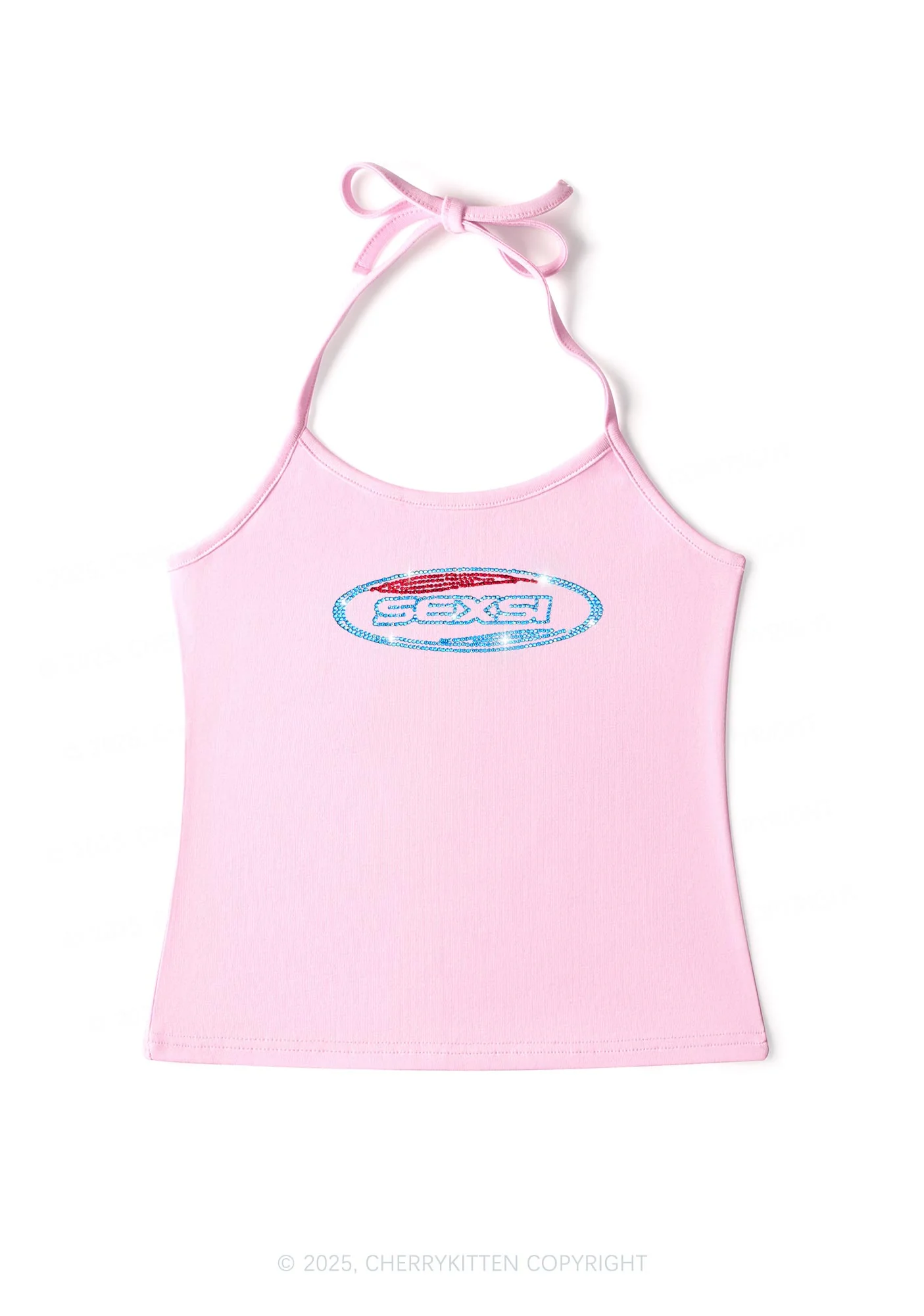 Rhinestone Sexsi Slogan Y2K Halter Neck Cami Cherrykitten - Image 5