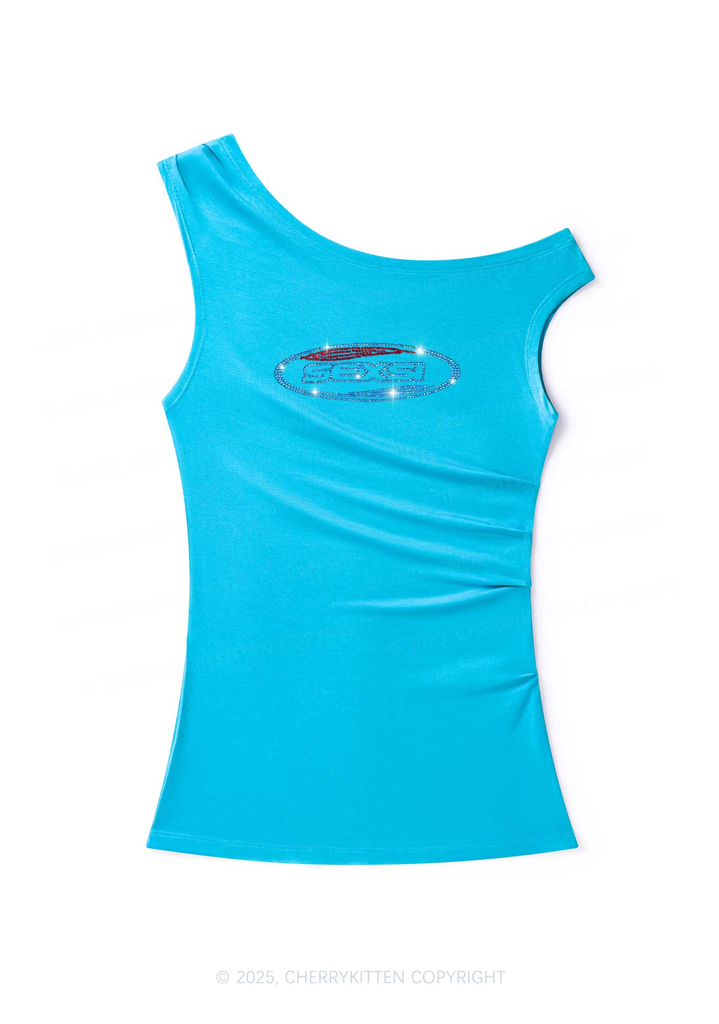 Rhinestone Sexsi Slogan Y2K Off Shoulder Tank Top Cherrykitten - Image 3