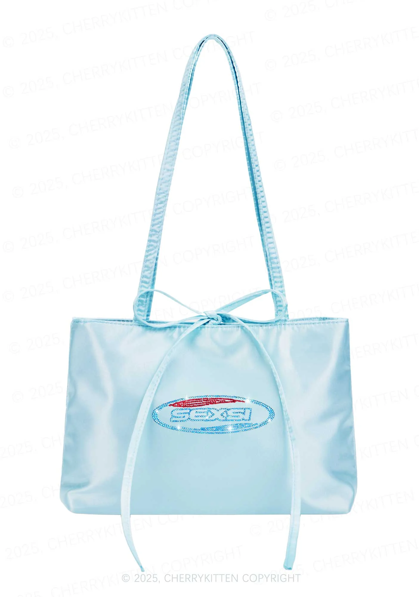 Rhinestone Sexsi Slogan Y2K Satin Bags Cherrykitten - Image 3