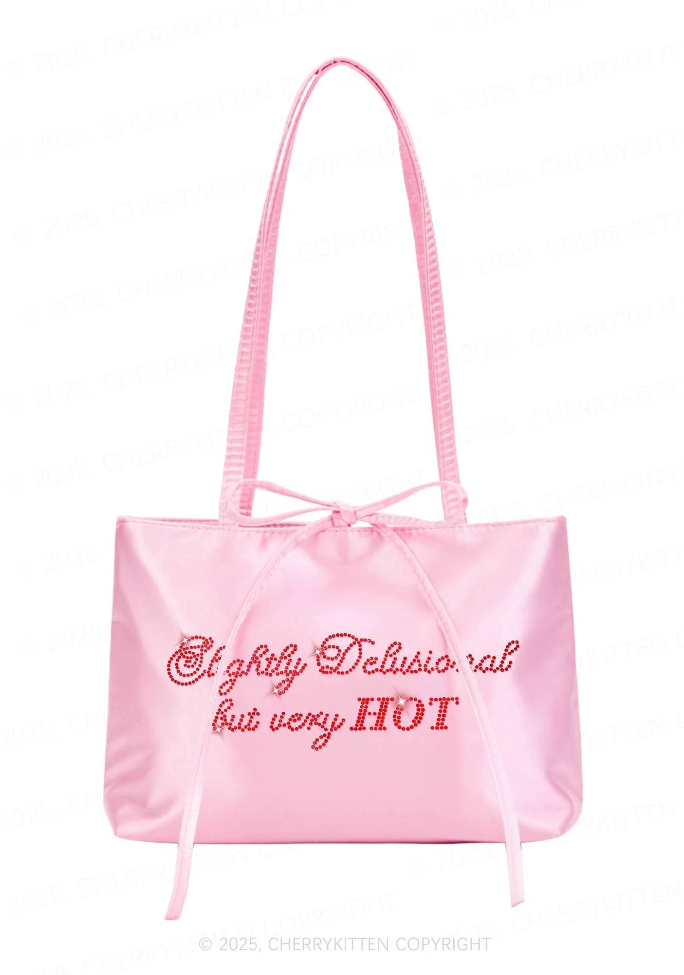 Rhinestone Slightly Delusional But Very Hot Y2K Satin Bags Cherrykitten - Image 2