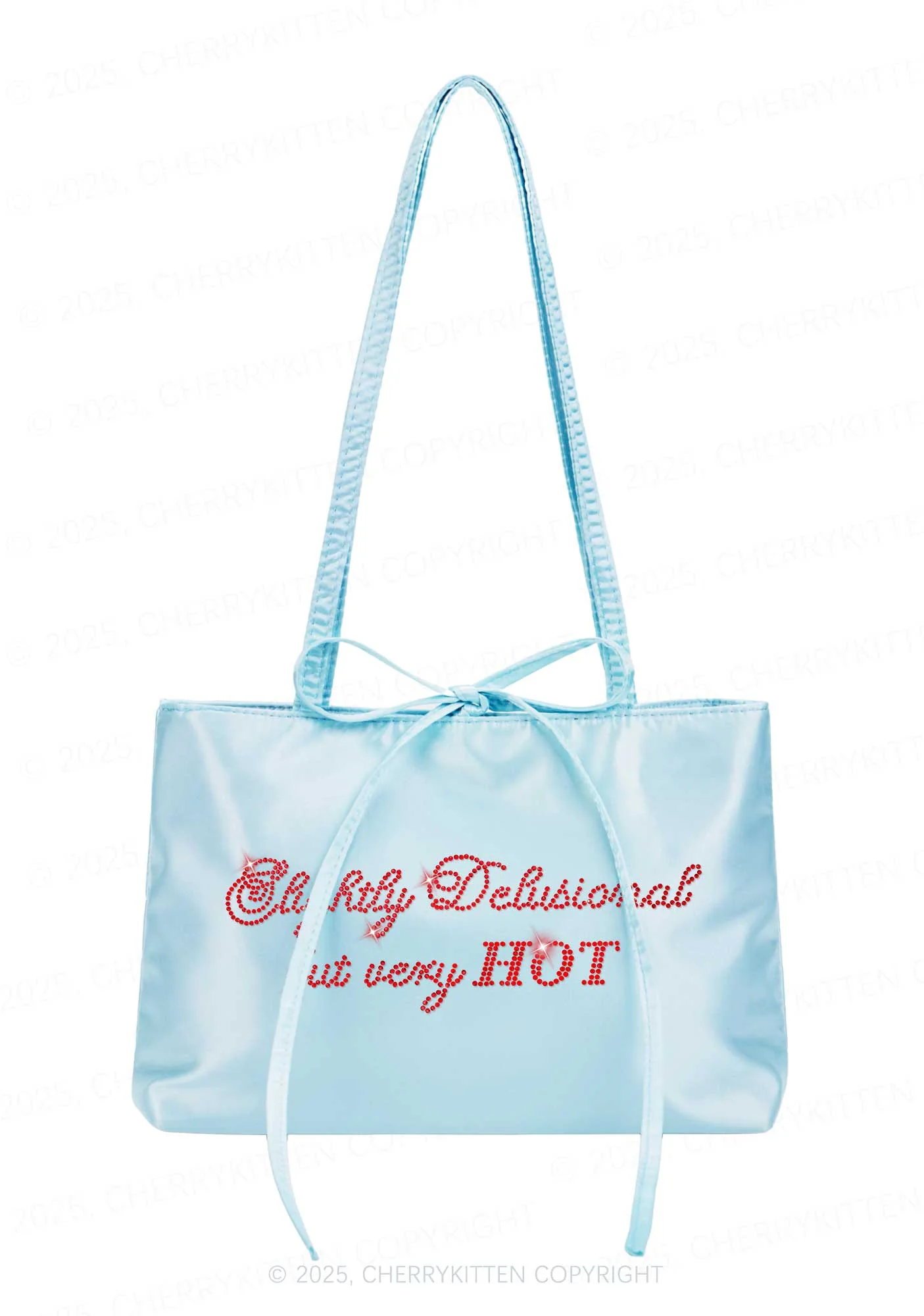 Rhinestone Slightly Delusional But Very Hot Y2K Satin Bags Cherrykitten - Image 3