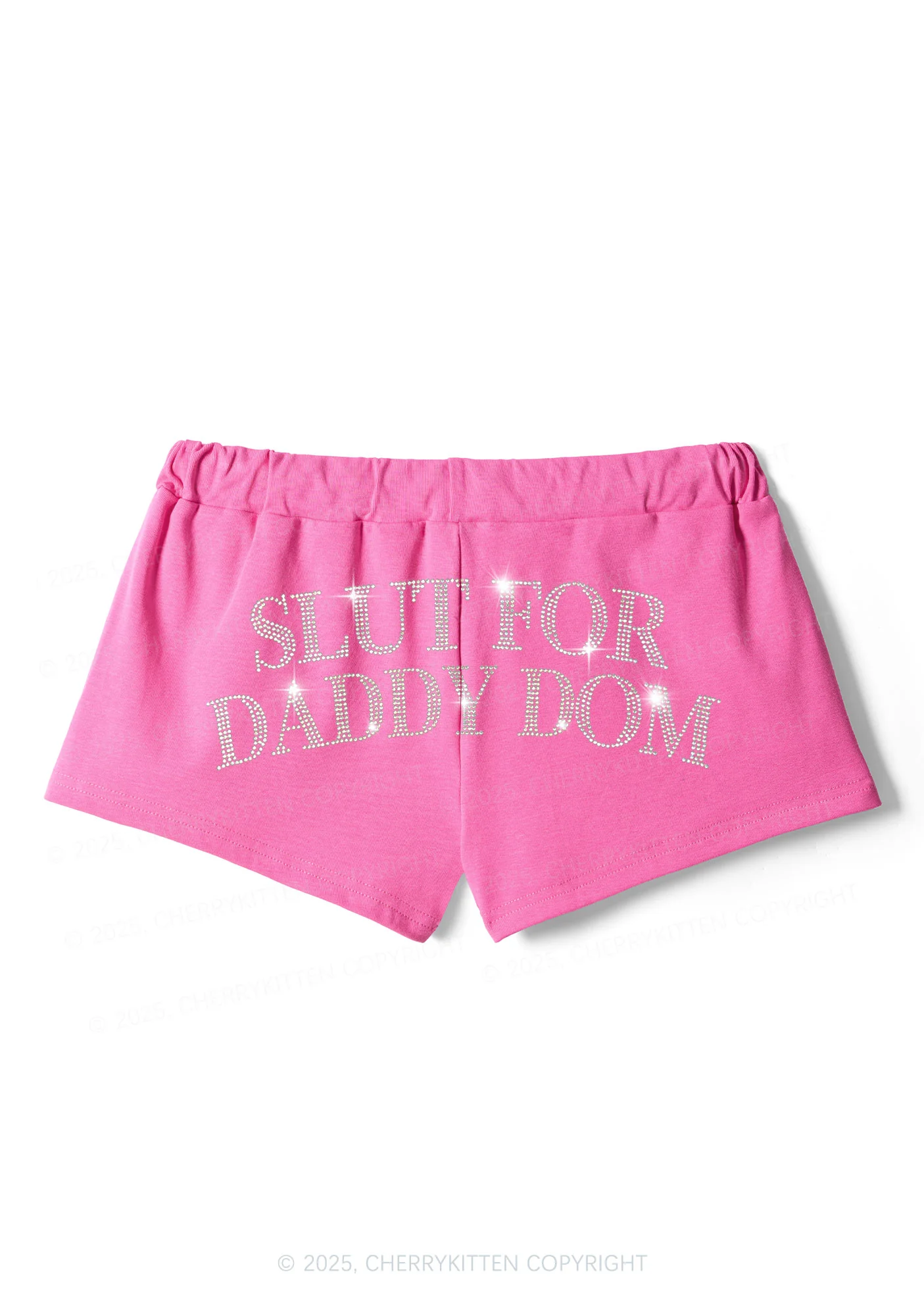 Rhinestone Slxt For Daddy Dom Y2K Drawstring Mini Shorts Cherrykitten - Image 3
