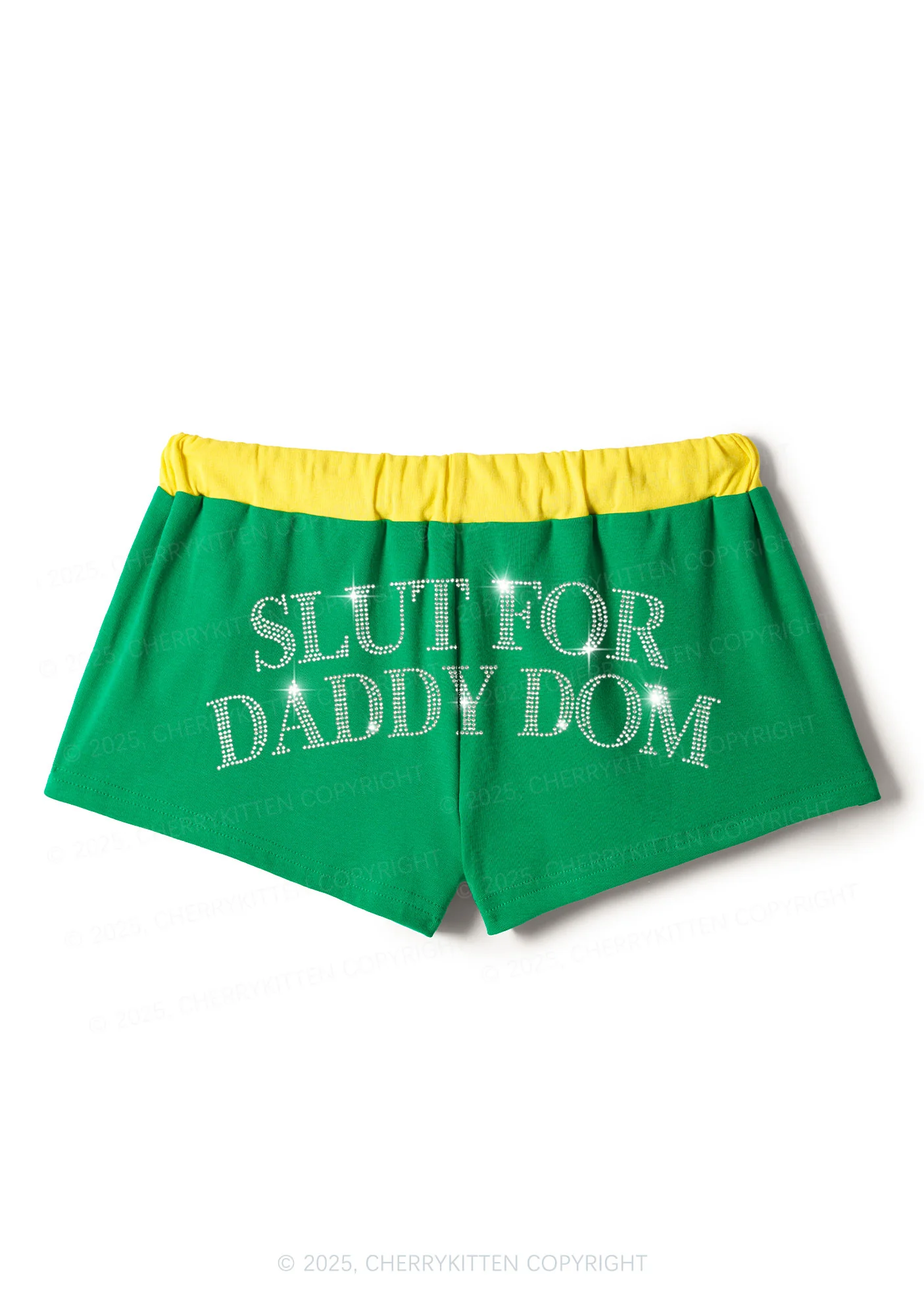 Rhinestone Slxt For Daddy Dom Y2K Drawstring Mini Shorts Cherrykitten - Image 5