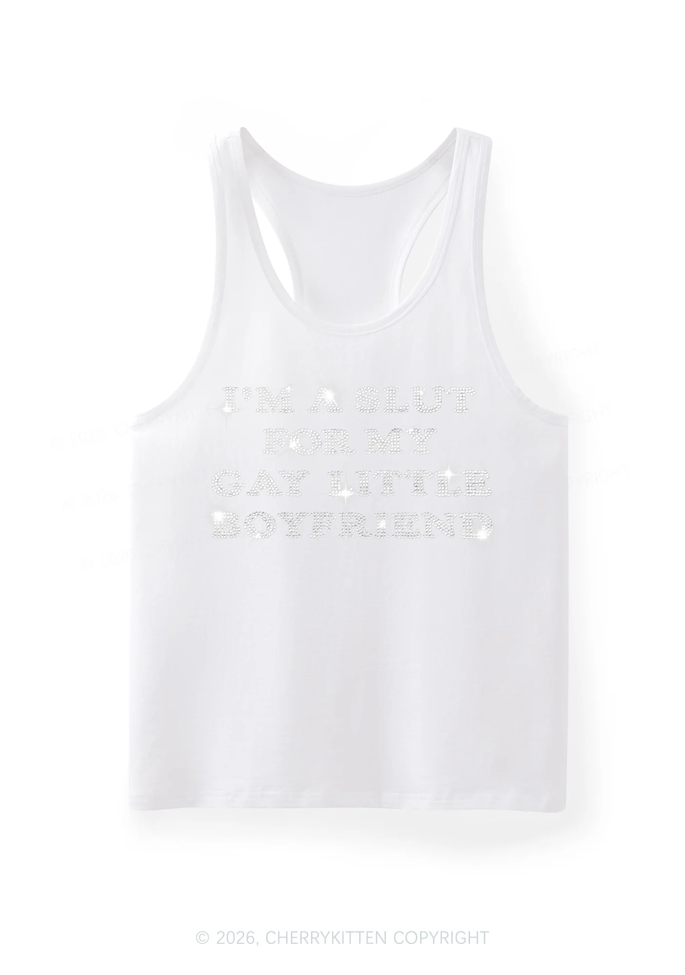 Rhinestone Slxt For My Gay BF Pride Y2K Men Racerback Tank Top Cherrykitten - Image 12