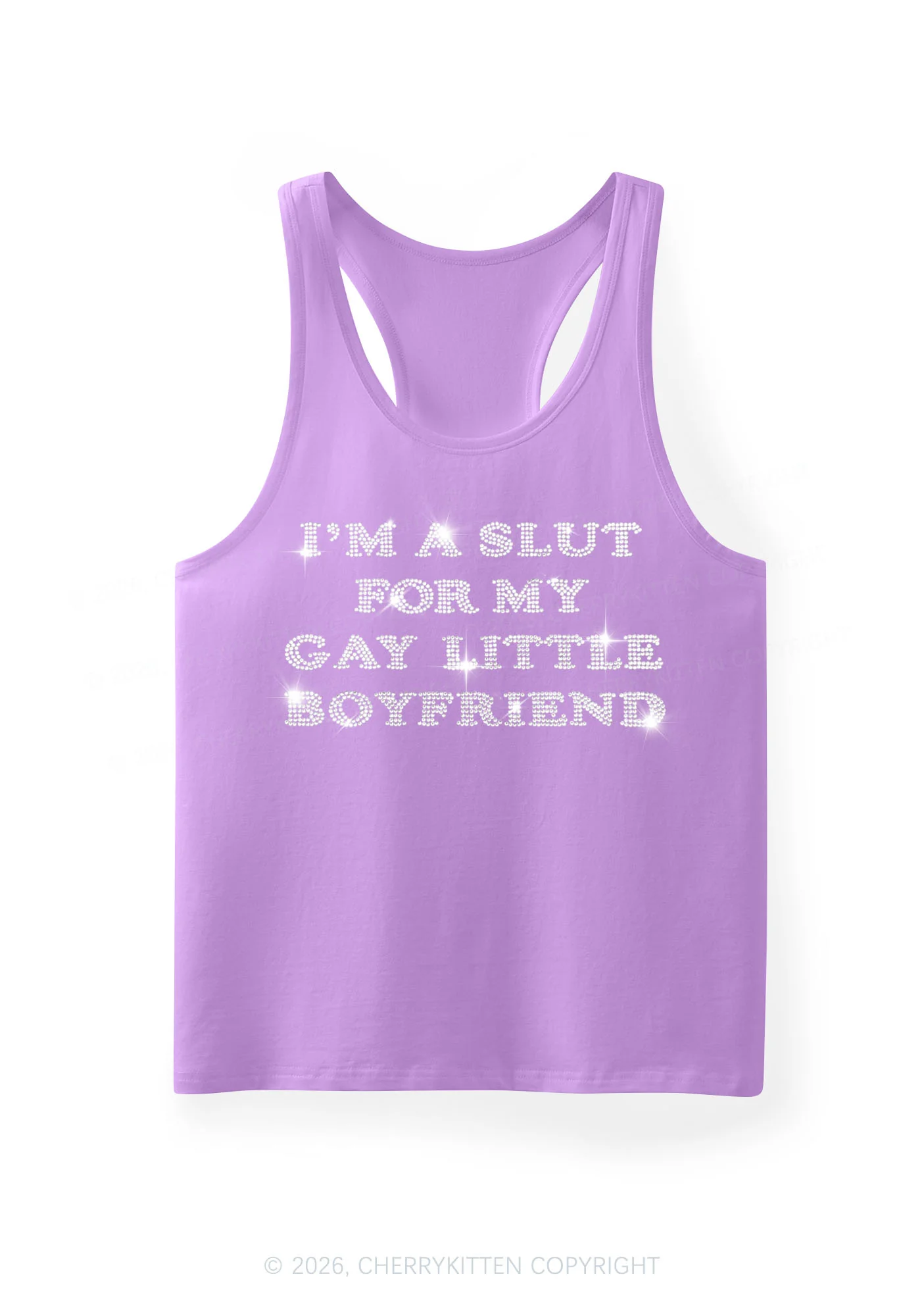 Rhinestone Slxt For My Gay BF Pride Y2K Men Racerback Tank Top Cherrykitten - Image 6