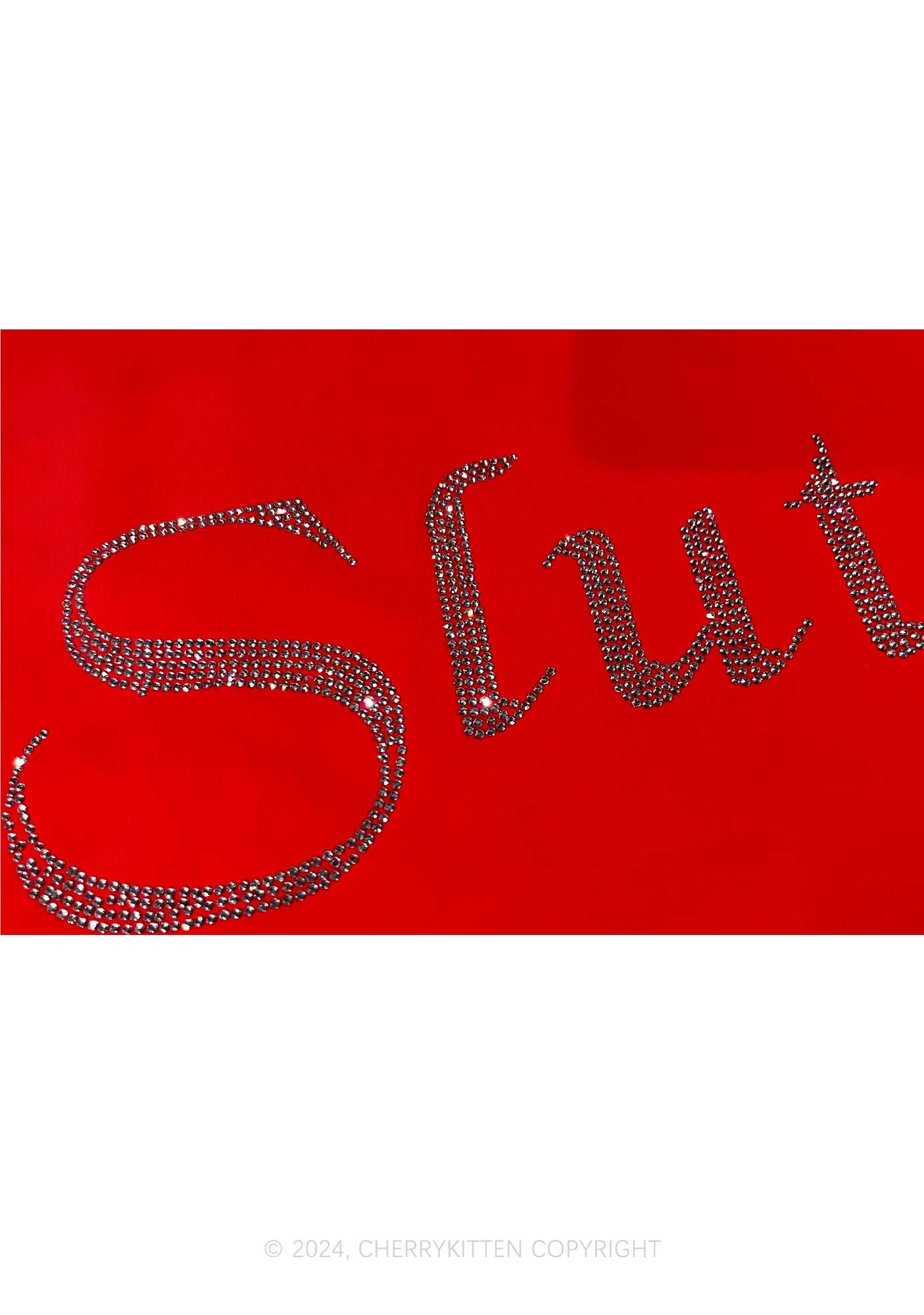 Rhinestone Slxt Y2K Baby Tee Cherrykitten - Image 7