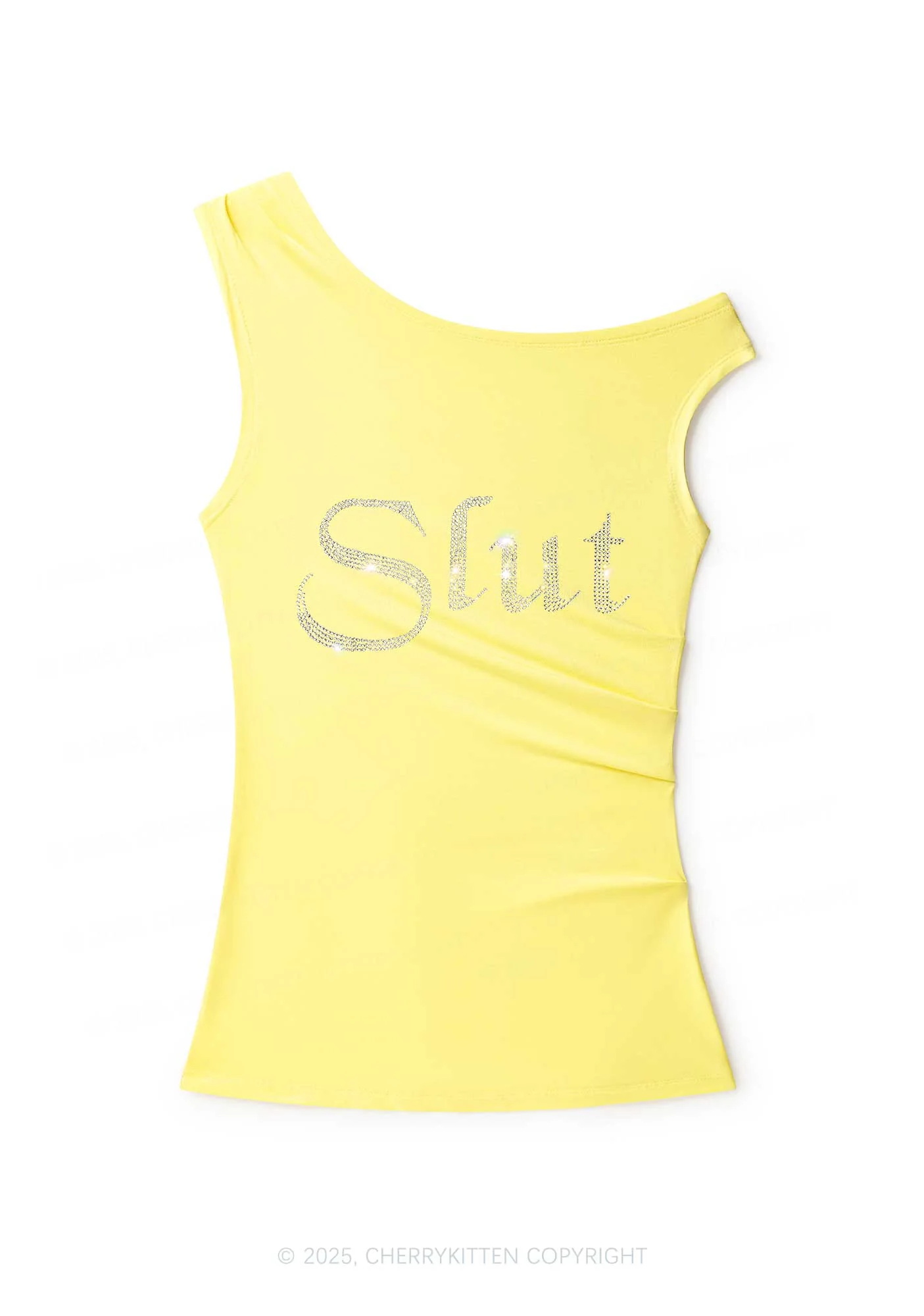 Rhinestone Slxt Y2K Off Shoulder Tank Top Cherrykitten - Image 2