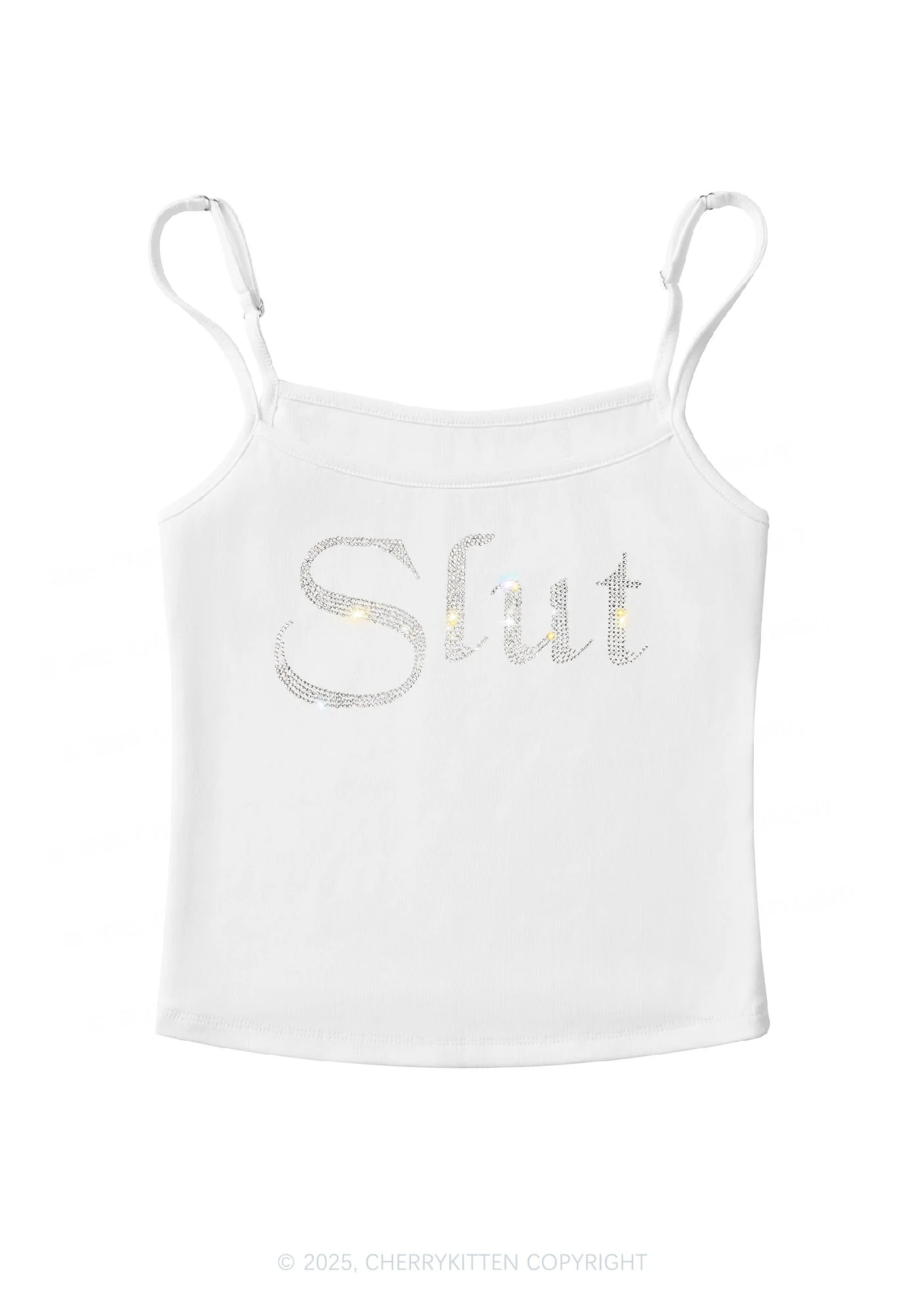 Rhinestone Slxt Y2K Spaghetti Strap Cami Cherrykitten - Image 4