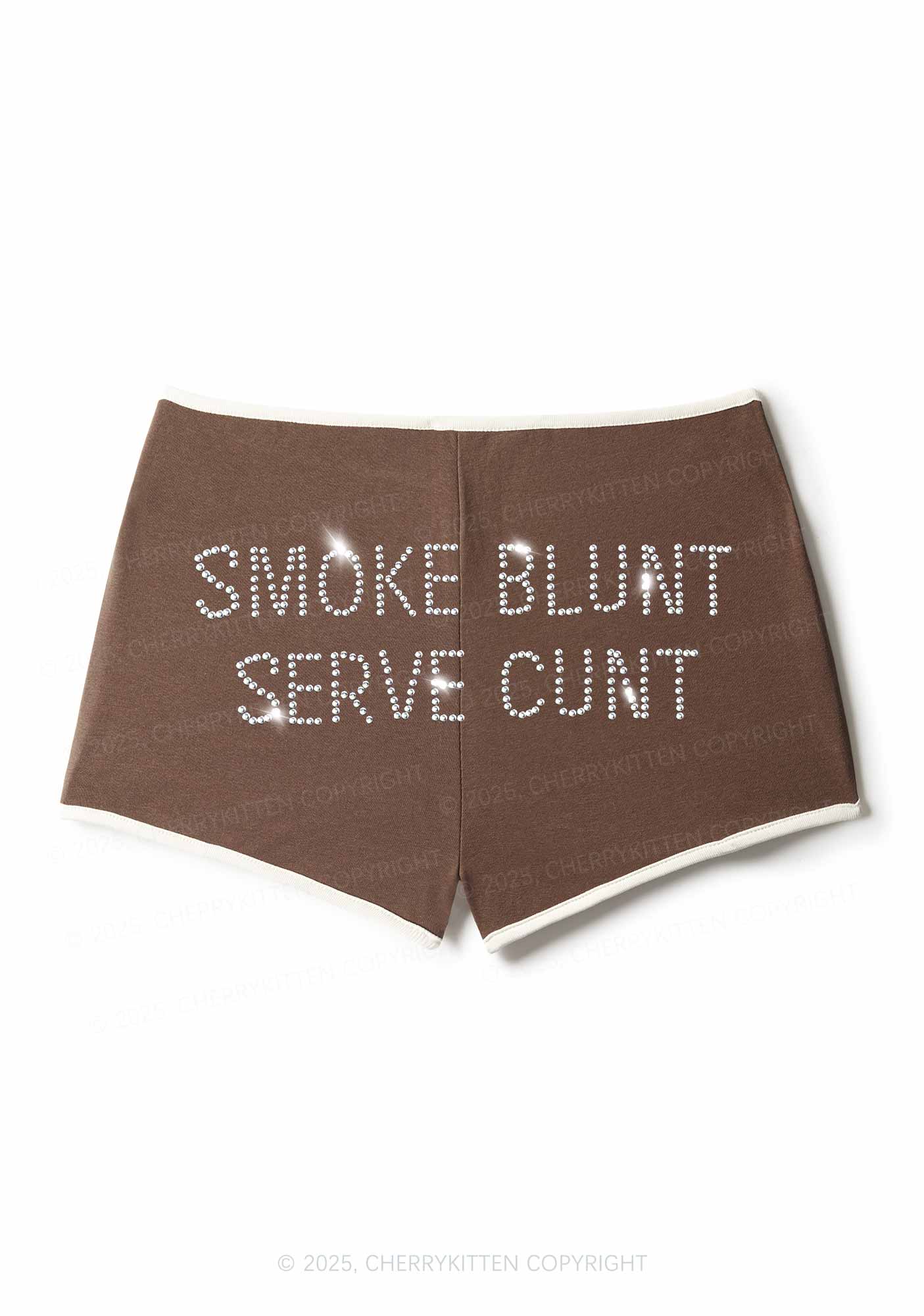 Rhinestone Smoke Blunt Y2K Booty Shorts Cherrykitten - Image 4