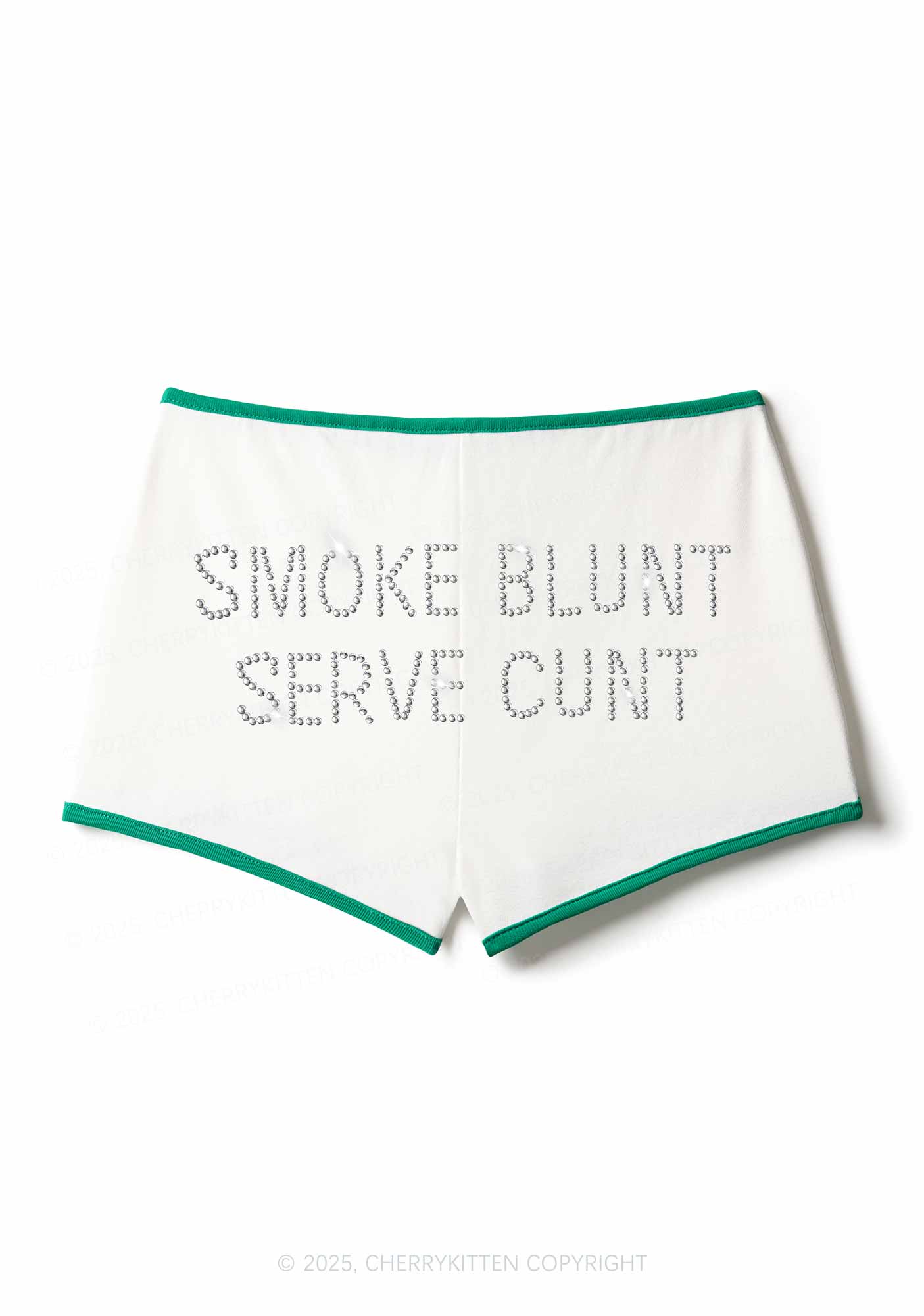 Rhinestone Smoke Blunt Y2K Booty Shorts Cherrykitten - Image 5