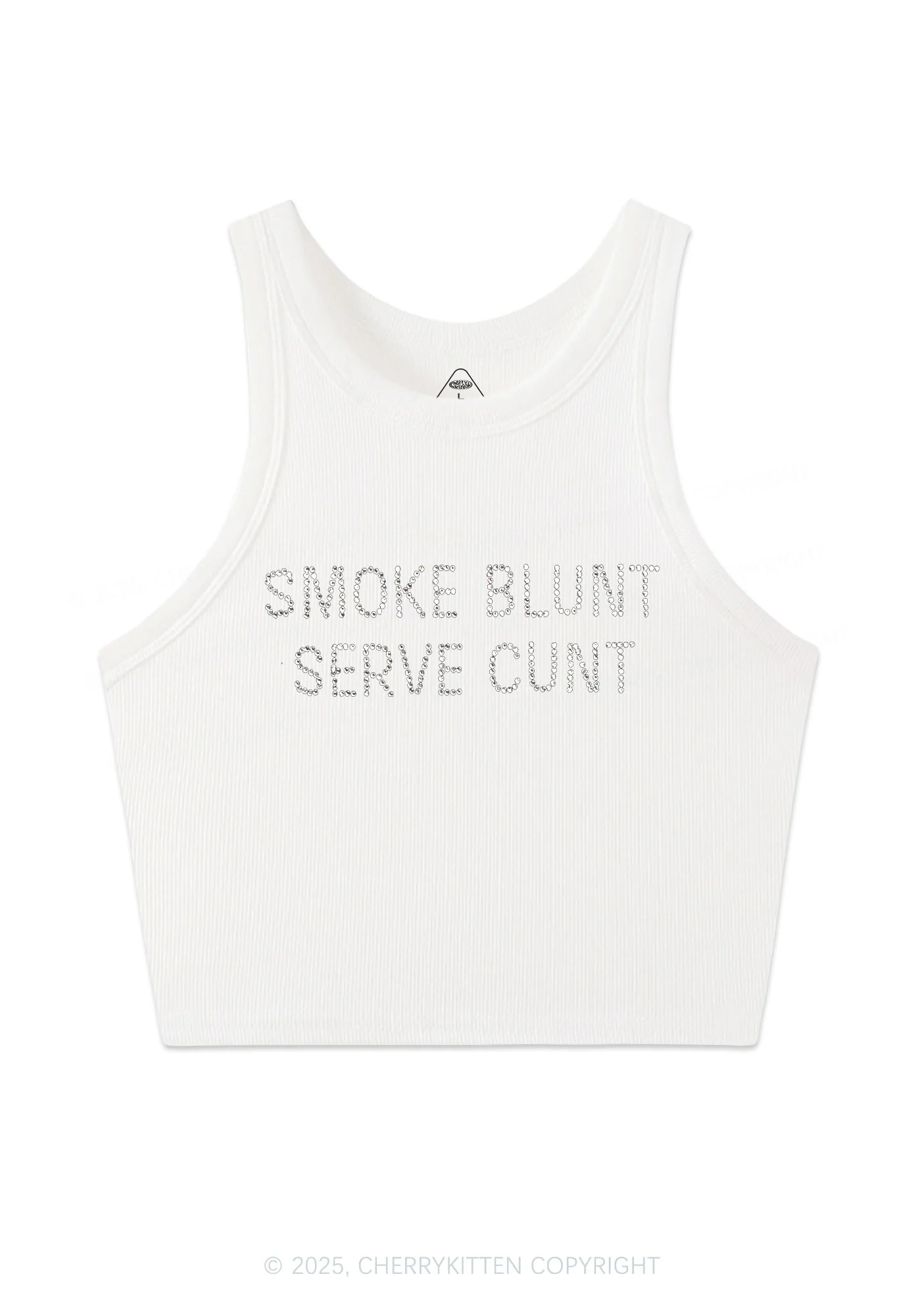 Rhinestone Smoke Blunt Y2K Crop Tank Top Cherrykitten - Image 3