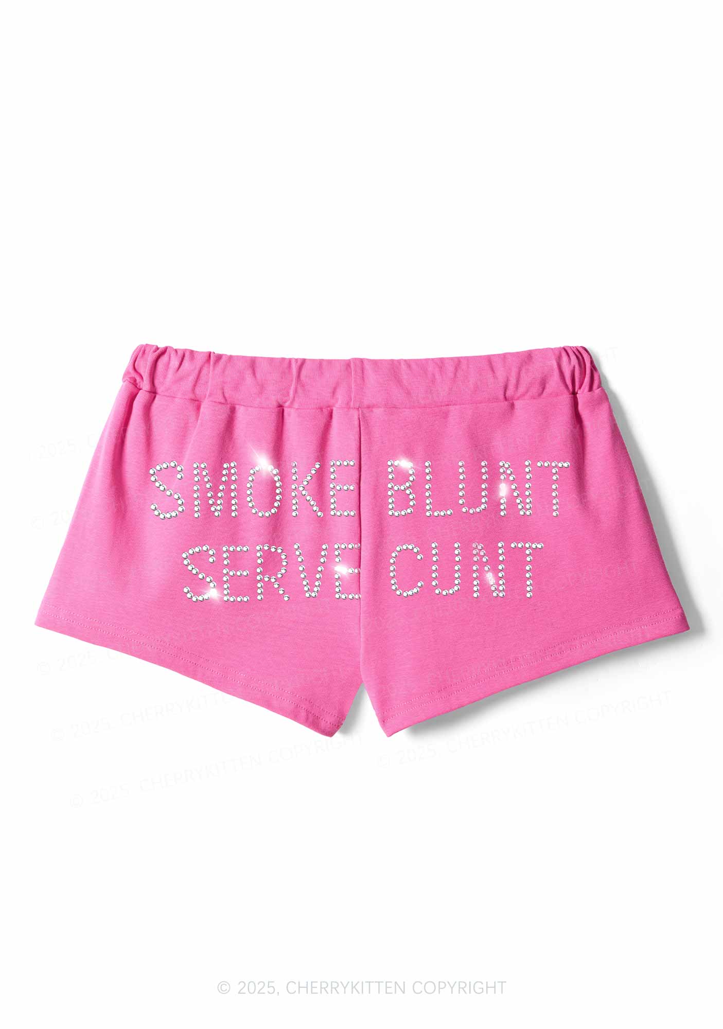Rhinestone Smoke Blunt Y2K Drawstring Mini Shorts Cherrykitten - Image 4