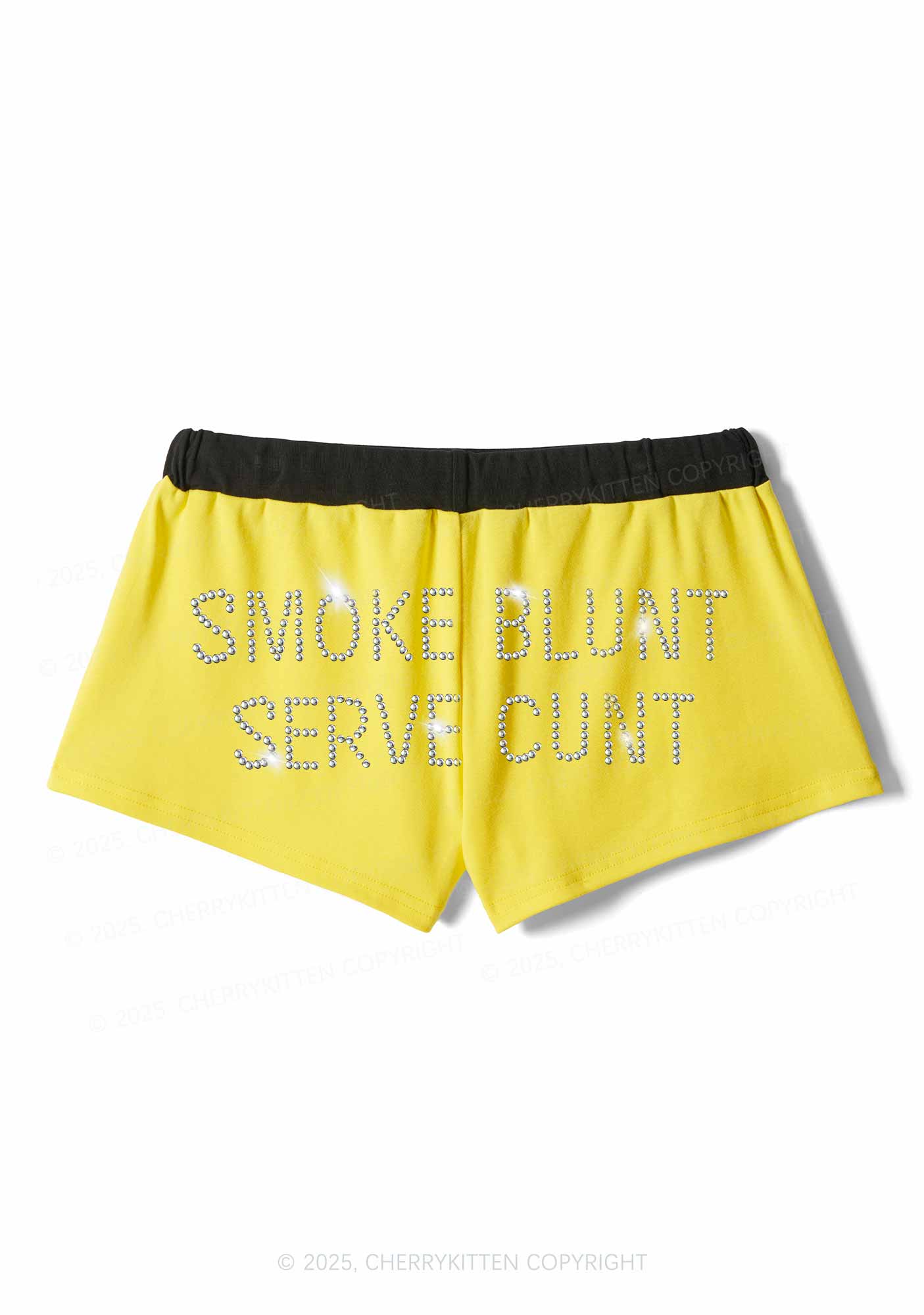 Rhinestone Smoke Blunt Y2K Drawstring Mini Shorts Cherrykitten - Image 6
