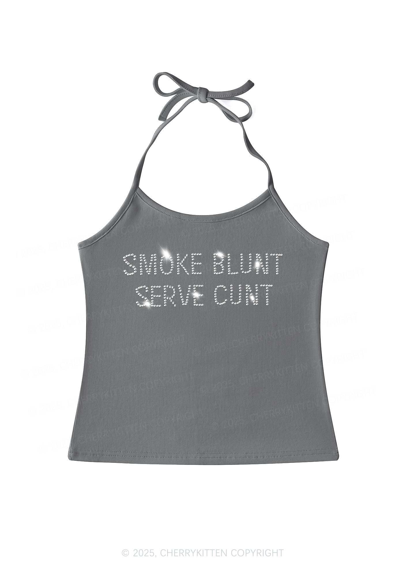 Rhinestone Smoke Blunt Y2K Halter Neck Cami Cherrykitten - Image 4