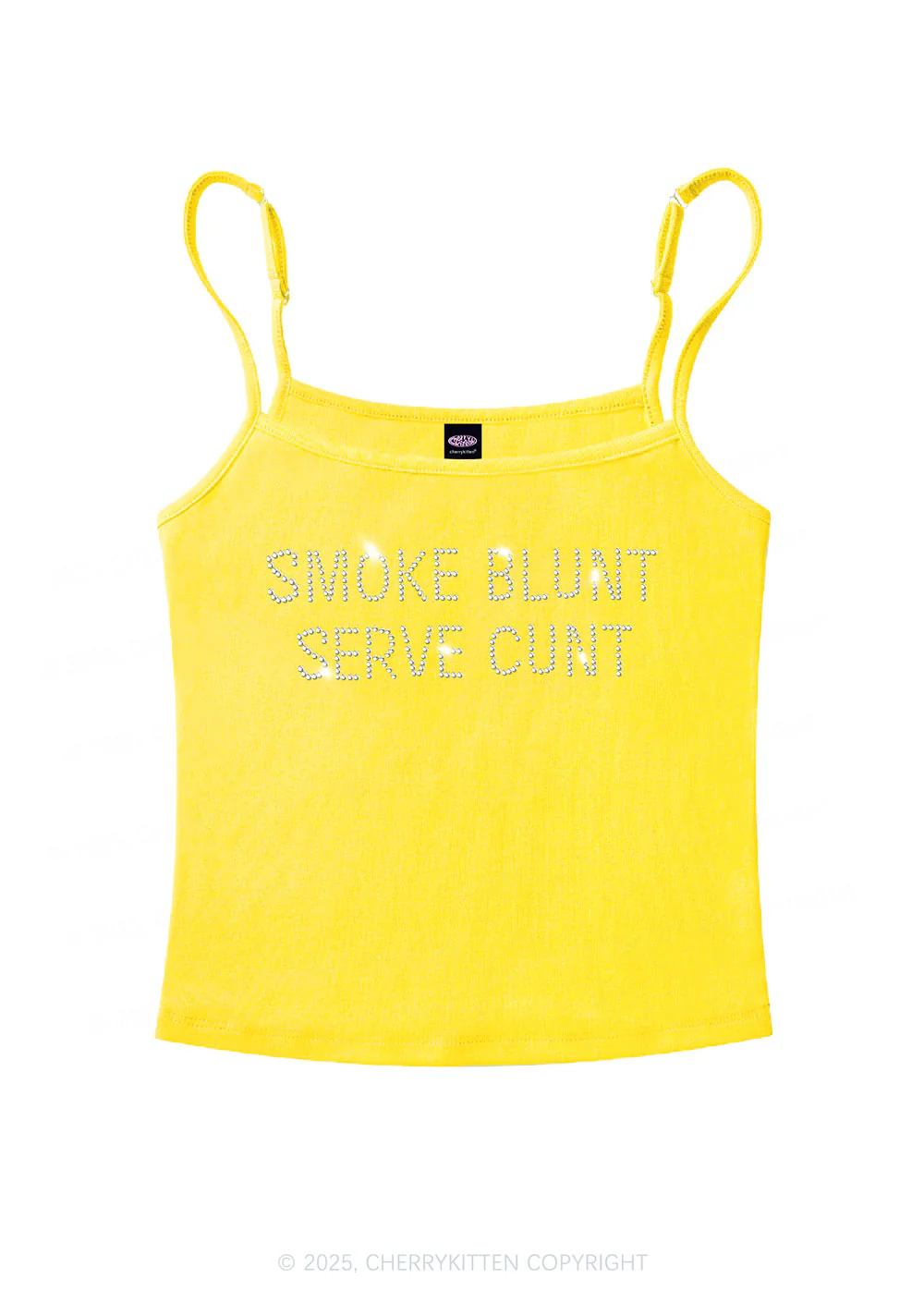 Rhinestone Smoke Blunt Y2K Spaghetti Strap Cami Cherrykitten - Image 7