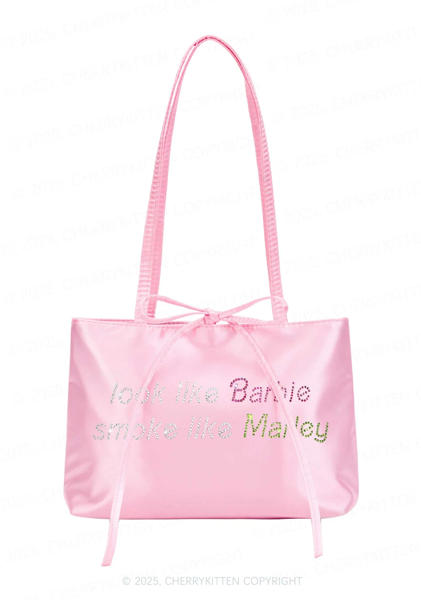 Rhinestone Smoke Like Marley Y2K Satin Bags Cherrykitten - Image 2