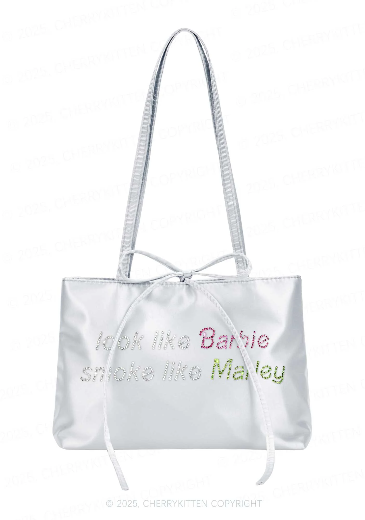 Rhinestone Smoke Like Marley Y2K Satin Bags Cherrykitten - Image 3