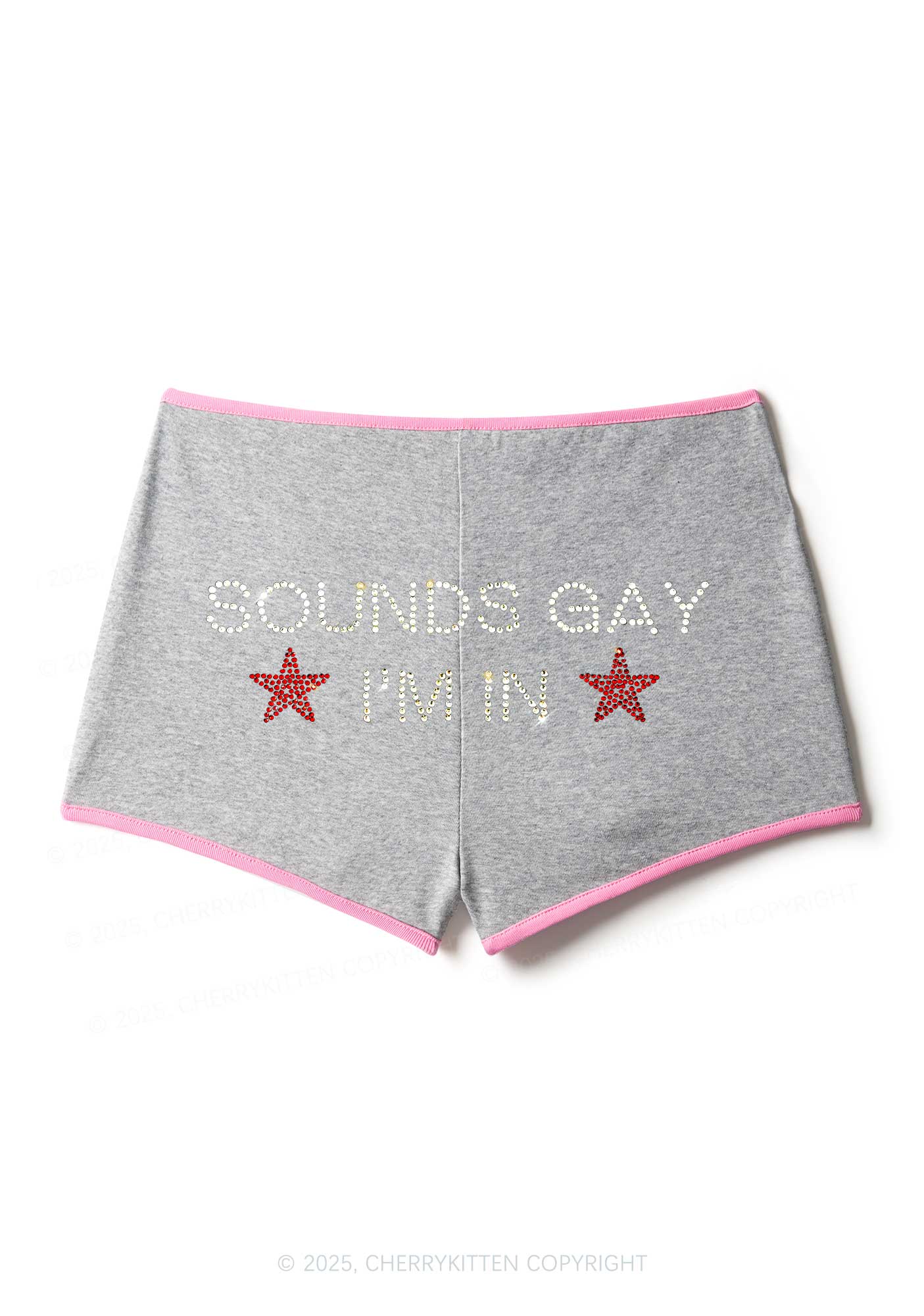 Rhinestone Sounds Gay Pride Y2K Booty Shorts Cherrykitten - Image 6