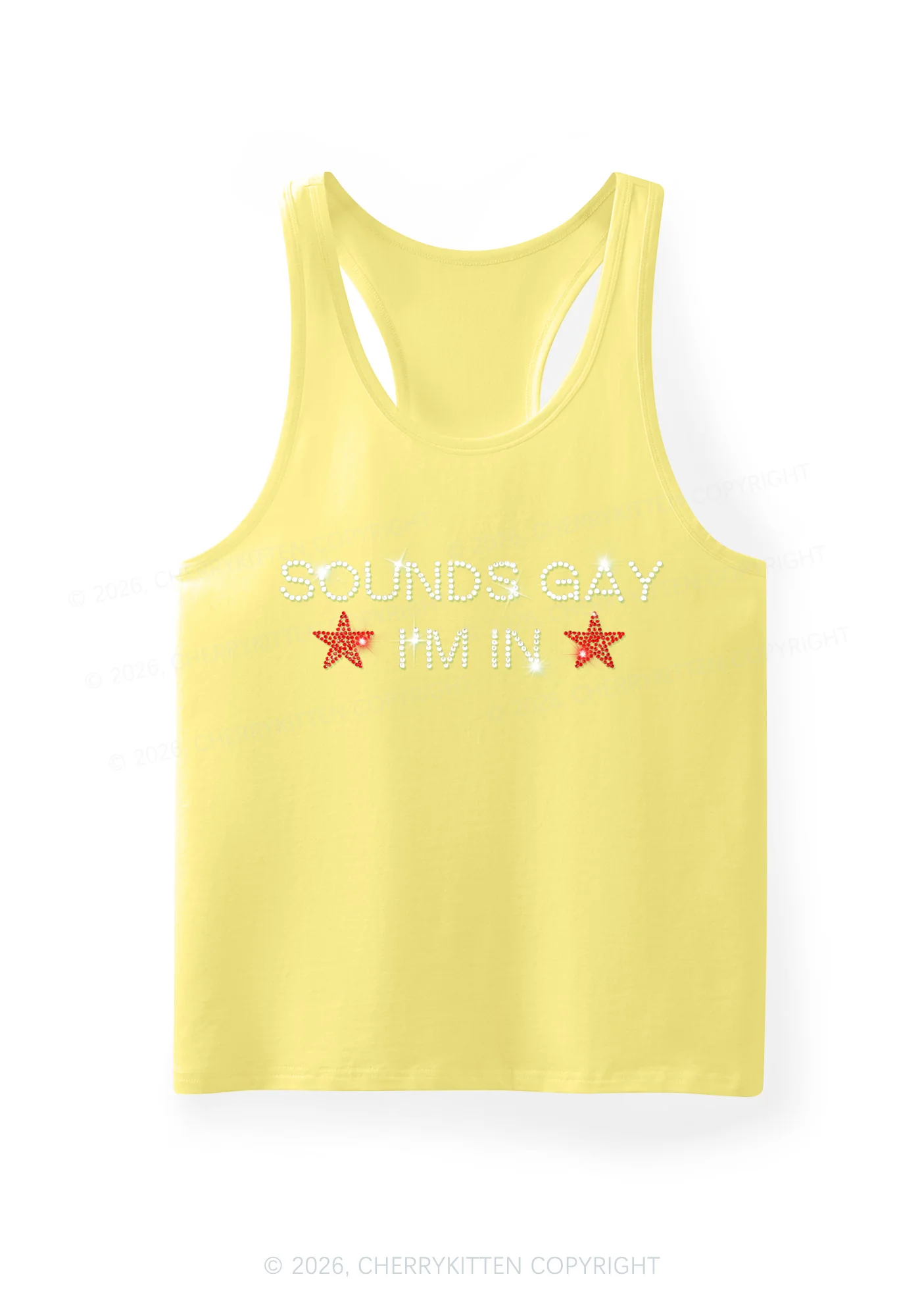 Rhinestone Sounds Gay Pride Y2K Men Racerback Tank Top Cherrykitten - Image 6