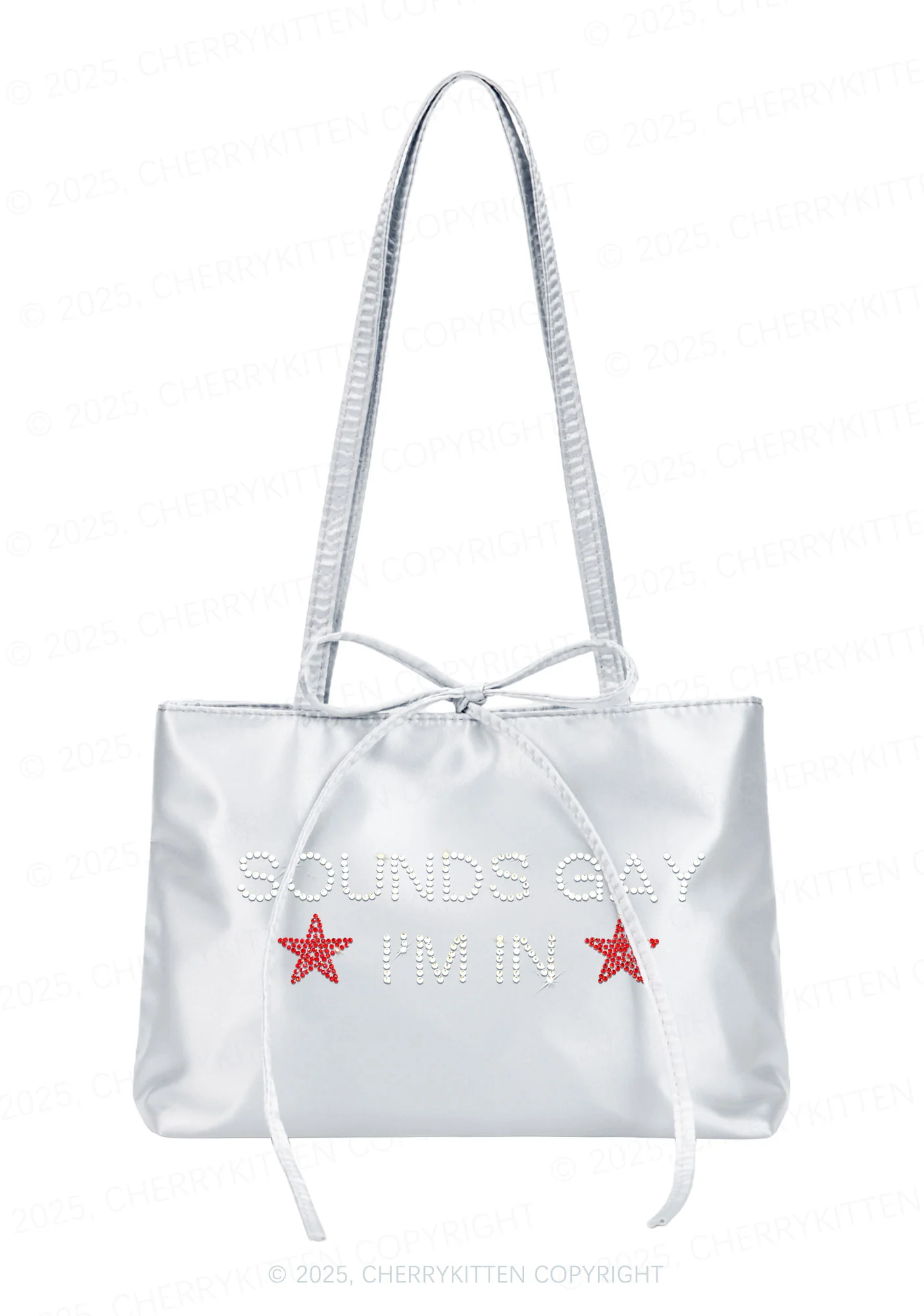 Rhinestone Sounds Gay Pride Y2K Satin Bags Cherrykitten - Image 3