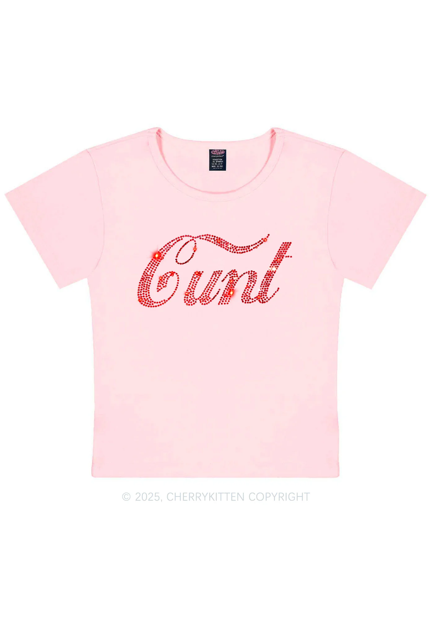 Rhinestone Special Cxxt Y2K Baby Tee Cherrykitten - Image 10