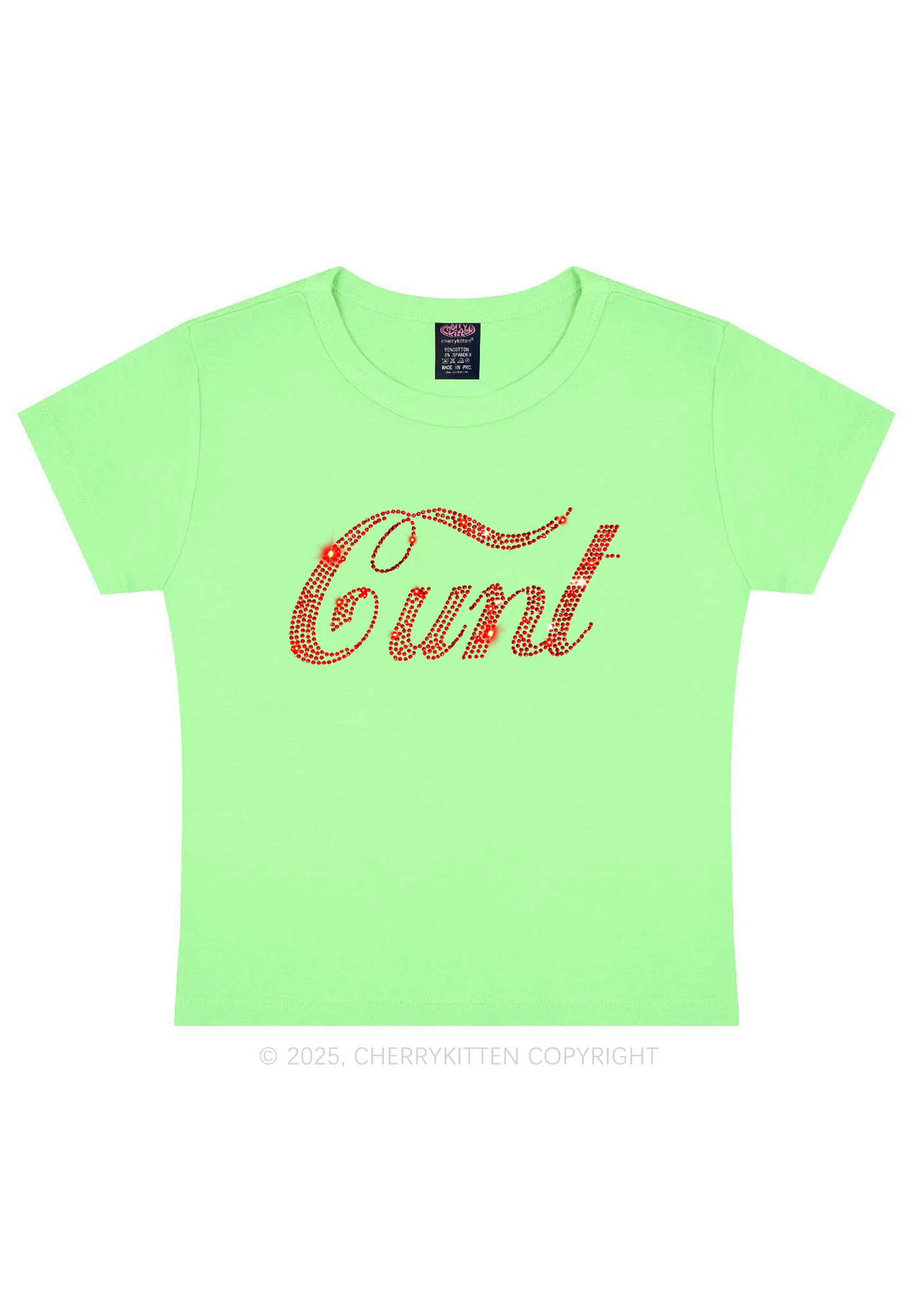 Rhinestone Special Cxxt Y2K Baby Tee Cherrykitten - Image 11