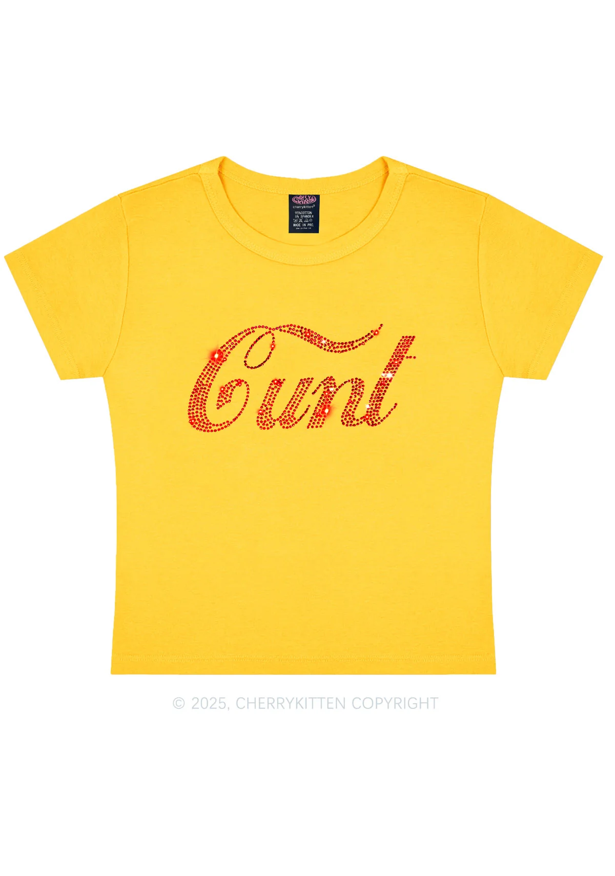 Rhinestone Special Cxxt Y2K Baby Tee Cherrykitten - Image 6