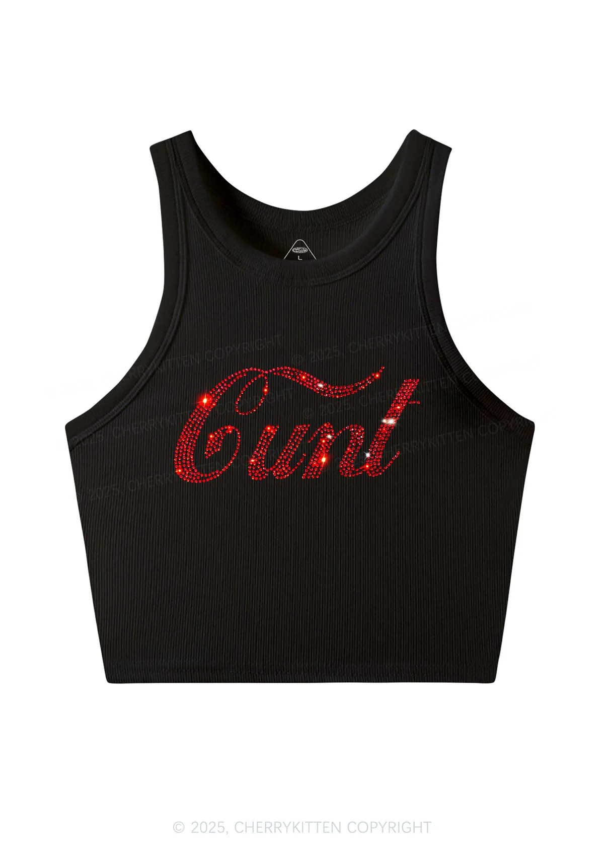 Rhinestone Special Cxxt Y2K Crop Tank Top Cherrykitten - Image 3