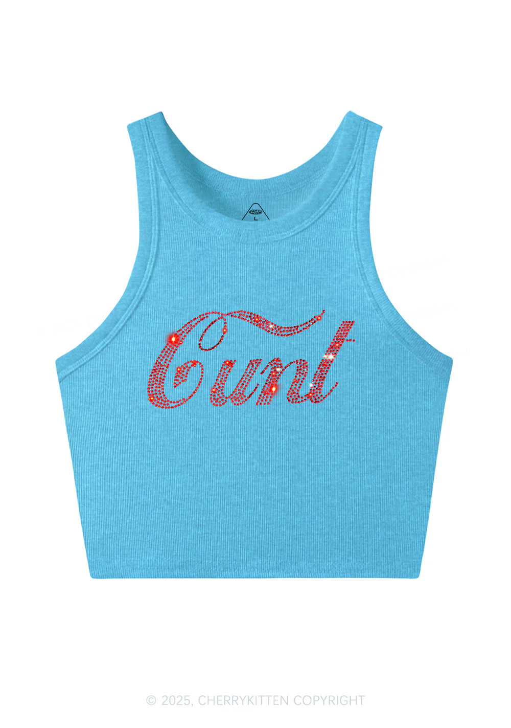 Rhinestone Special Cxxt Y2K Crop Tank Top Cherrykitten - Image 4