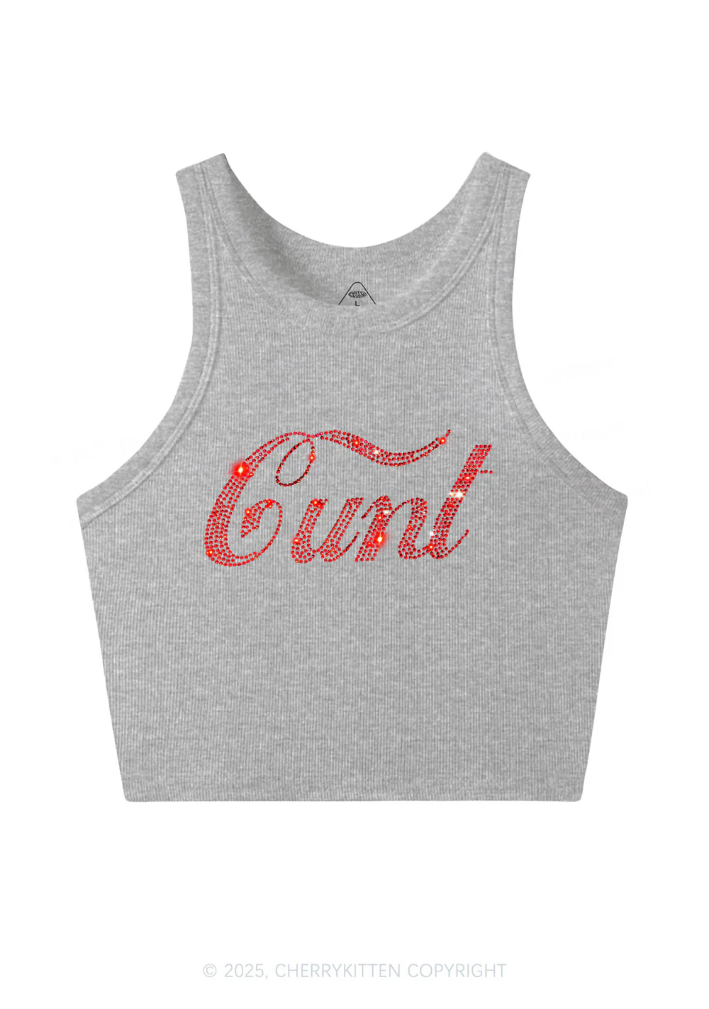 Rhinestone Special Cxxt Y2K Crop Tank Top Cherrykitten - Image 5