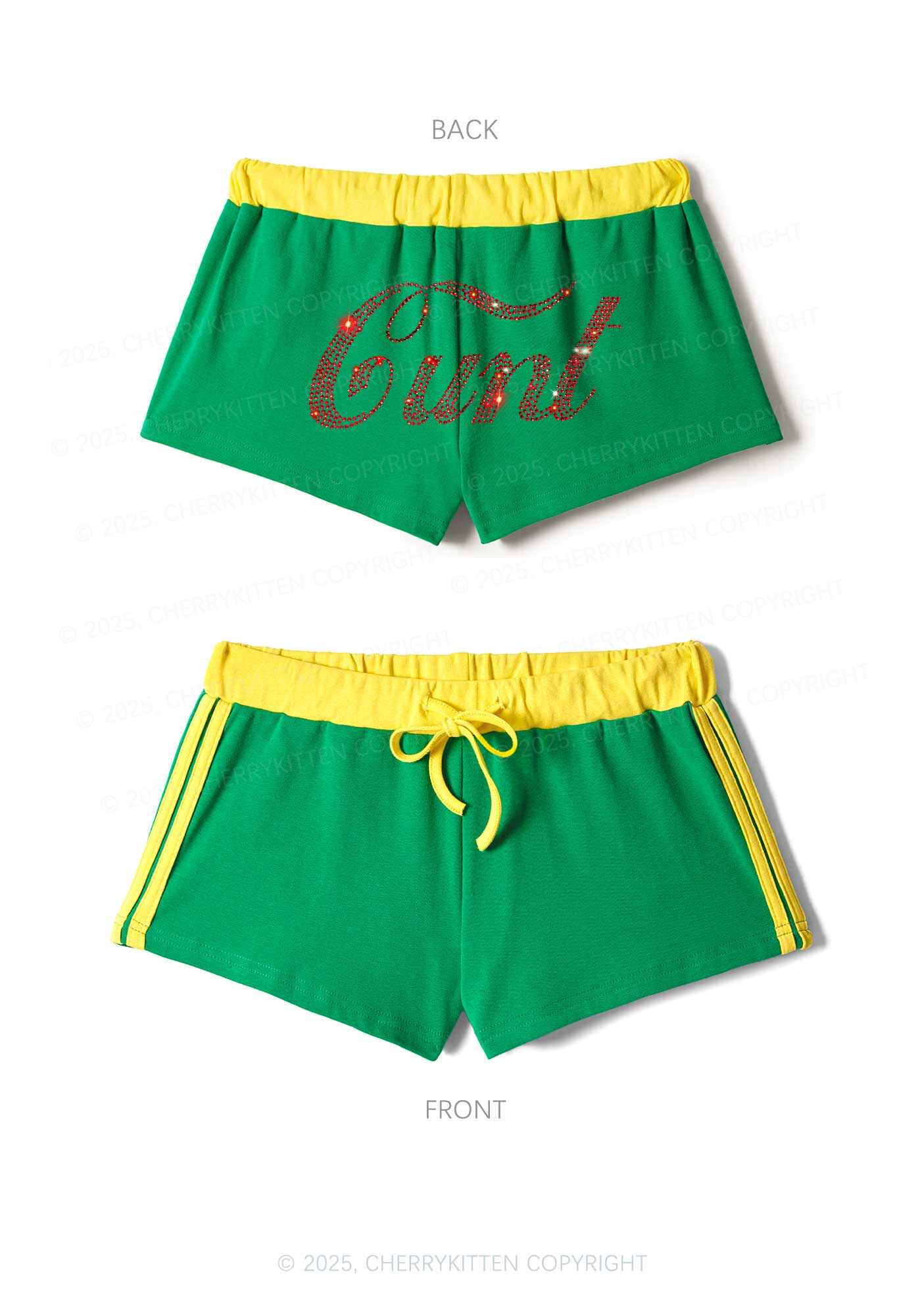 Rhinestone Special Cxxt Y2K Drawstring Mini Shorts Cherrykitten - Image 5