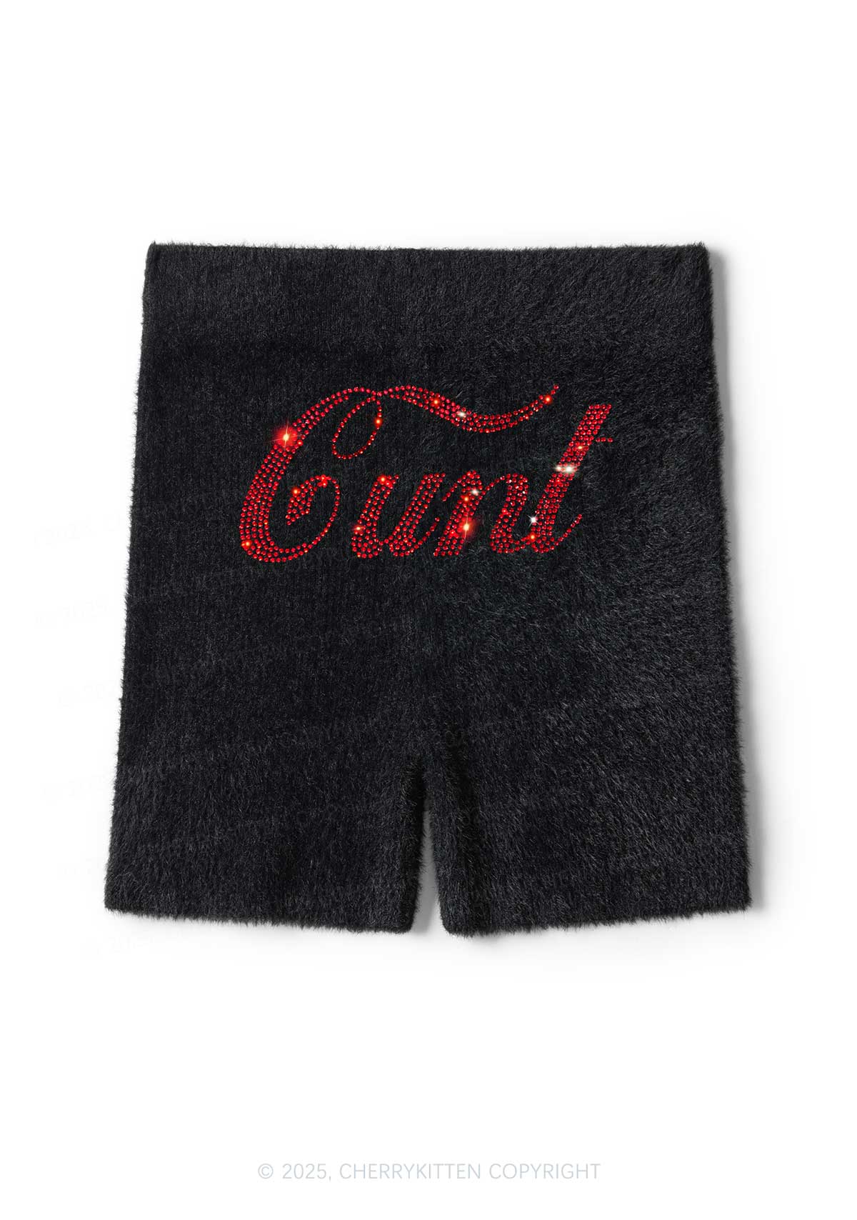 Rhinestone Special Cxxt Y2K Fluffy Shorts Cherrykitten - Image 2