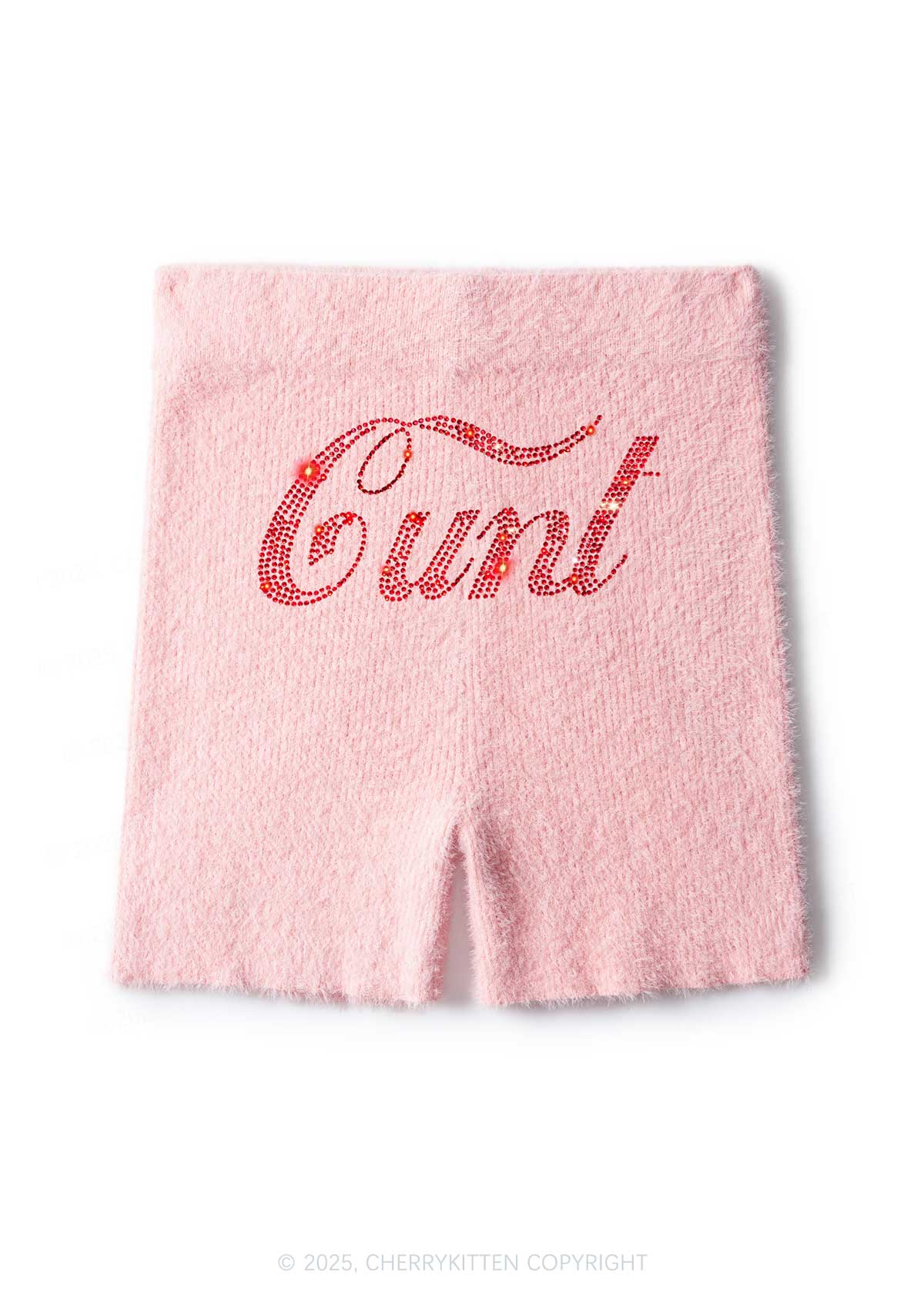 Rhinestone Special Cxxt Y2K Fluffy Shorts Cherrykitten - Image 3