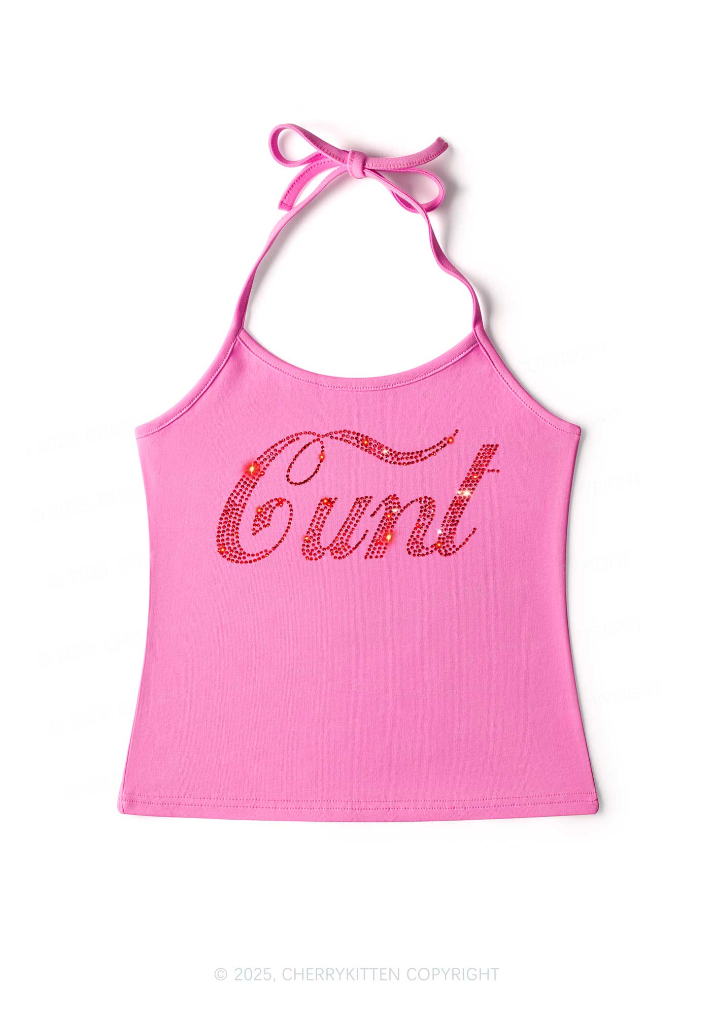 Rhinestone Special Cxxt Y2K Halter Neck Cami Cherrykitten - Image 2