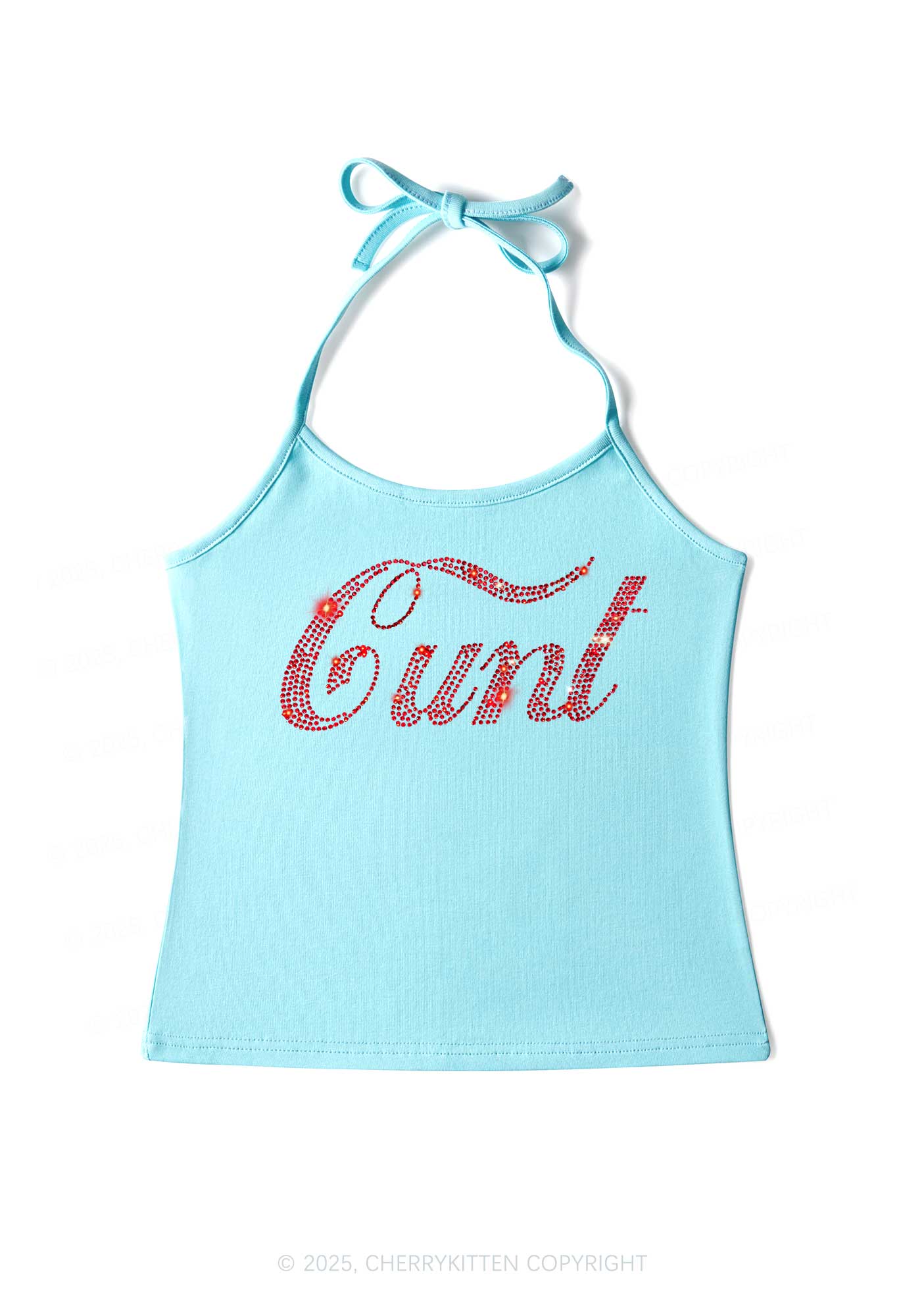 Rhinestone Special Cxxt Y2K Halter Neck Cami Cherrykitten - Image 3