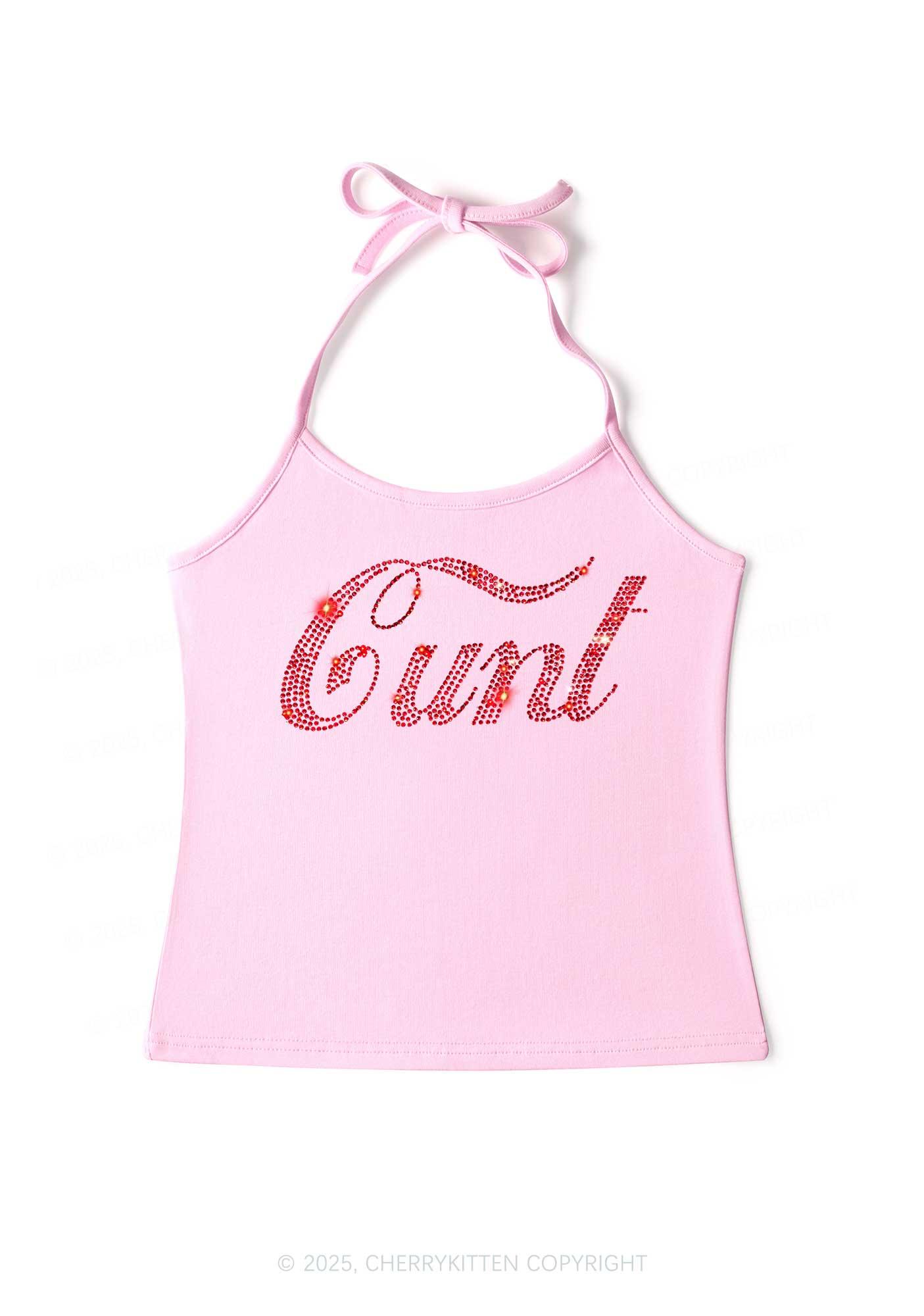 Rhinestone Special Cxxt Y2K Halter Neck Cami Cherrykitten - Image 4