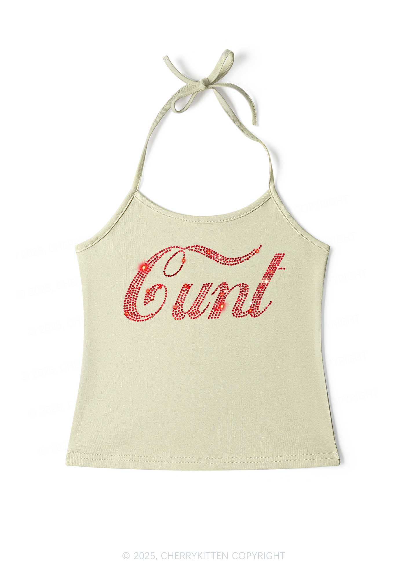 Rhinestone Special Cxxt Y2K Halter Neck Cami Cherrykitten - Image 5