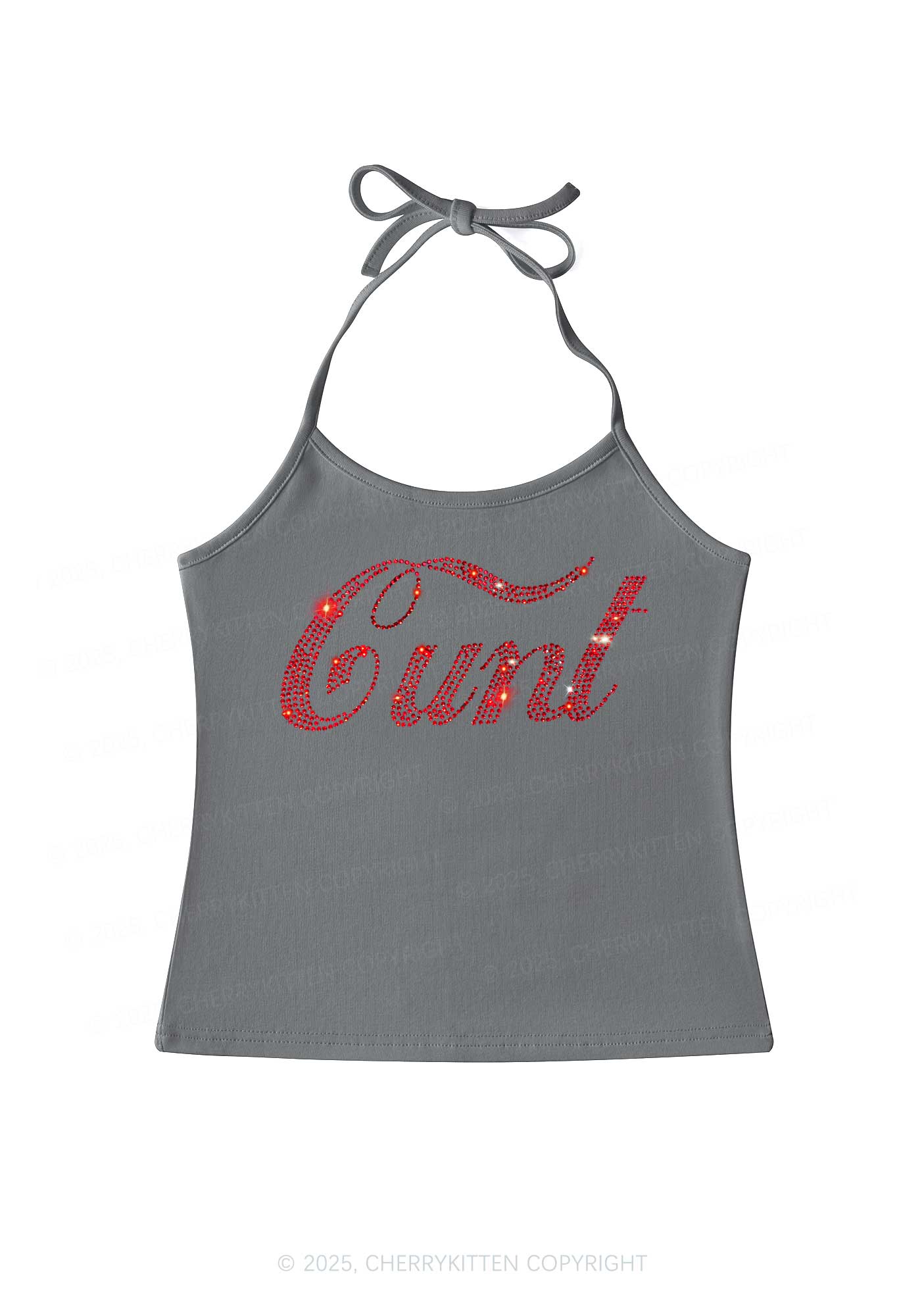 Rhinestone Special Cxxt Y2K Halter Neck Cami Cherrykitten - Image 6