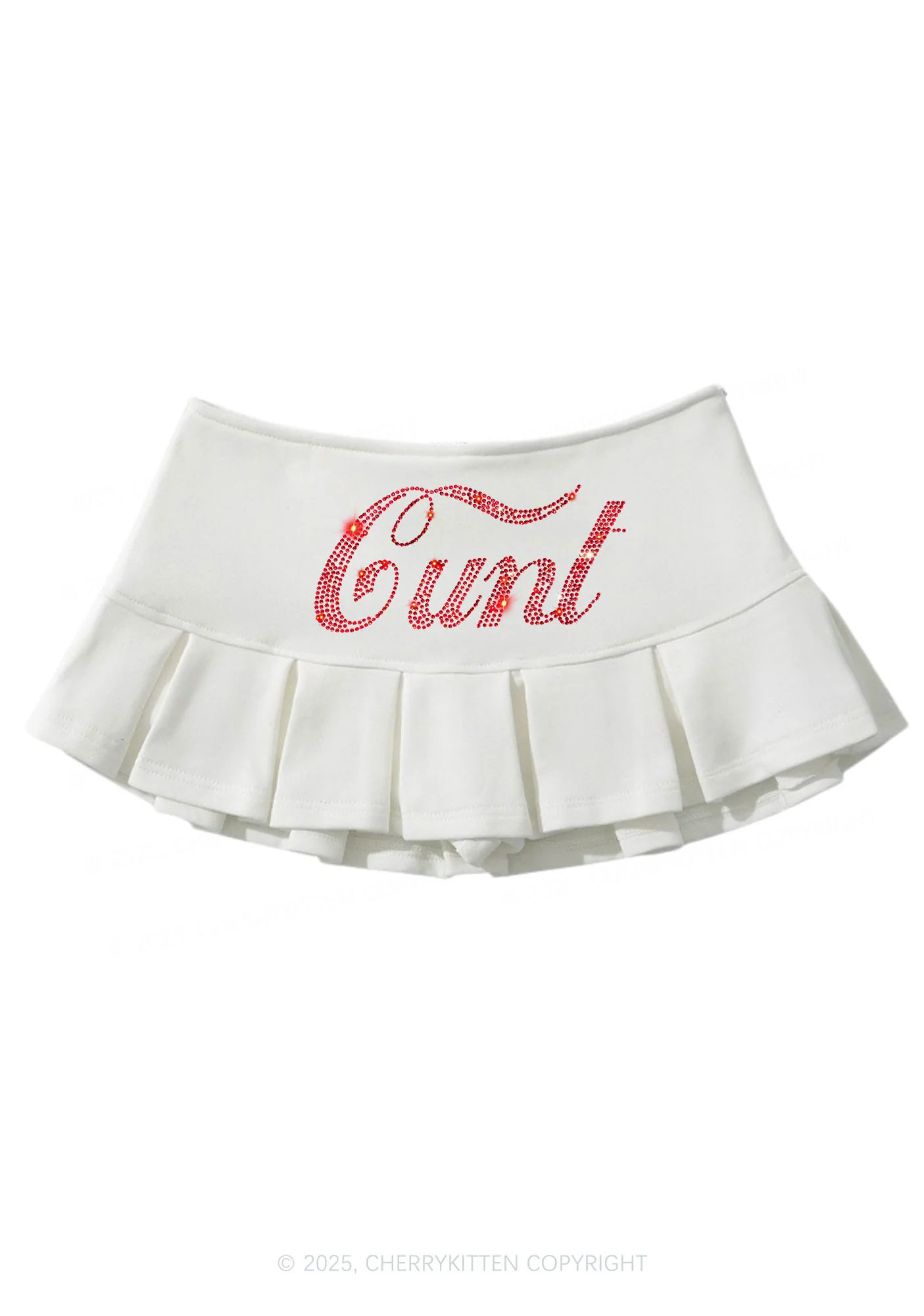 Rhinestone Special Cxxt Y2K Mini Pleated Skirts Cherrykitten - Image 2