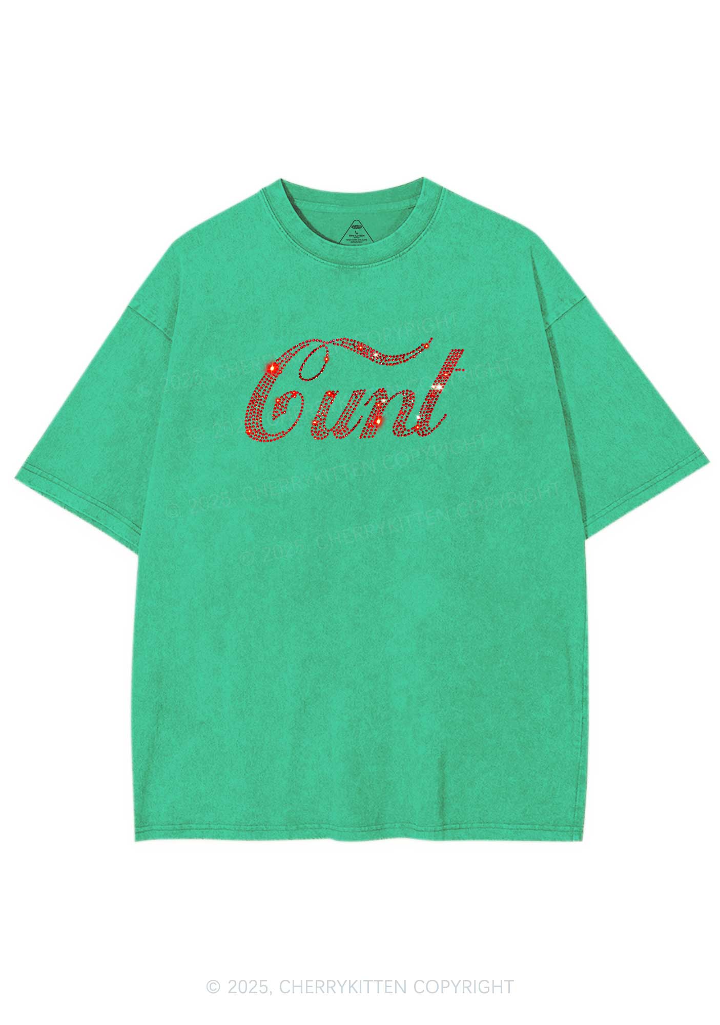 Rhinestone Special Cxxt Y2K Shirts Washed Tee Cherrykitten - Image 7